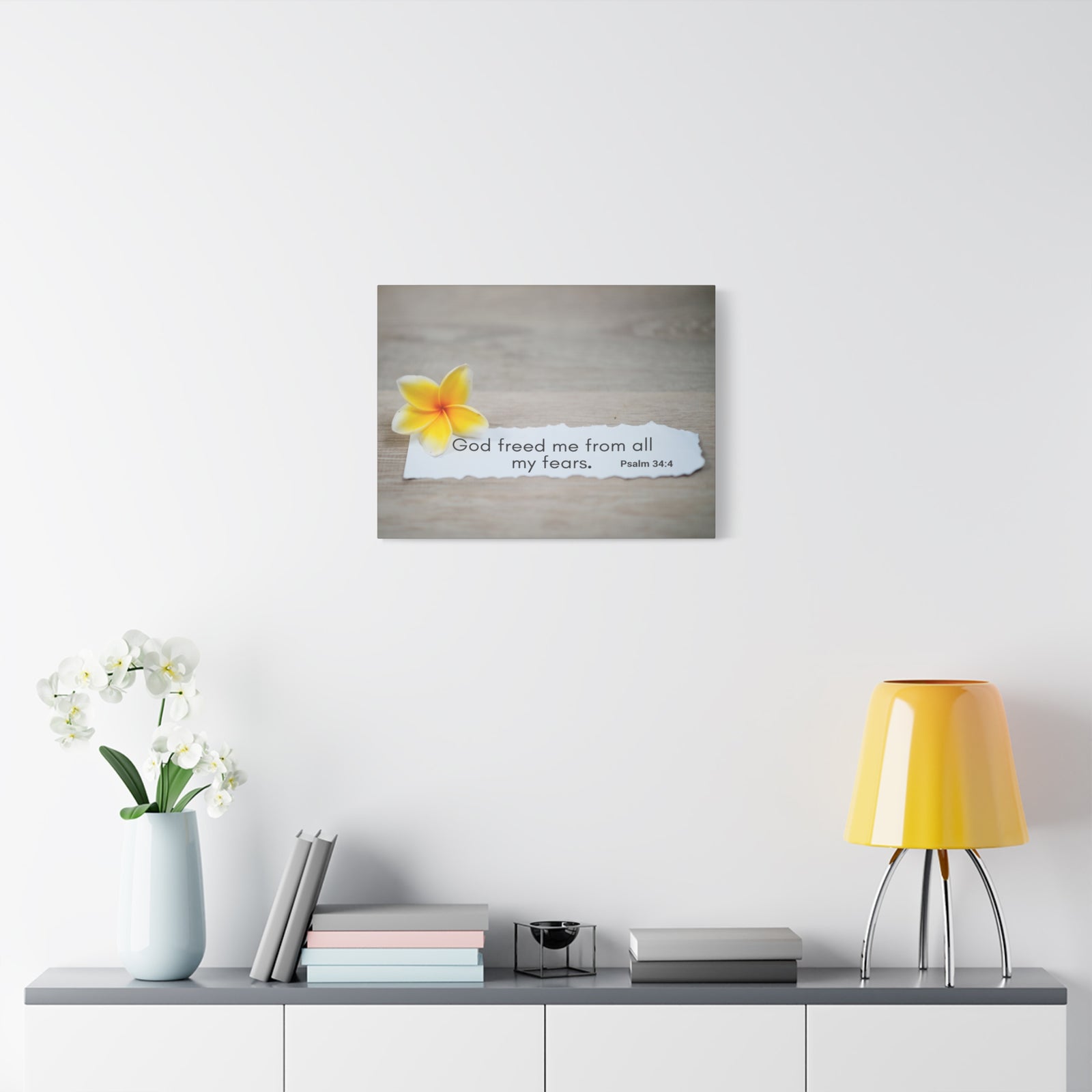 Scripture Walls God Freed Me Psalm 34:4 Bible Verse Canvas Christian Wall Art Ready to Hang-Express Your Love Gifts