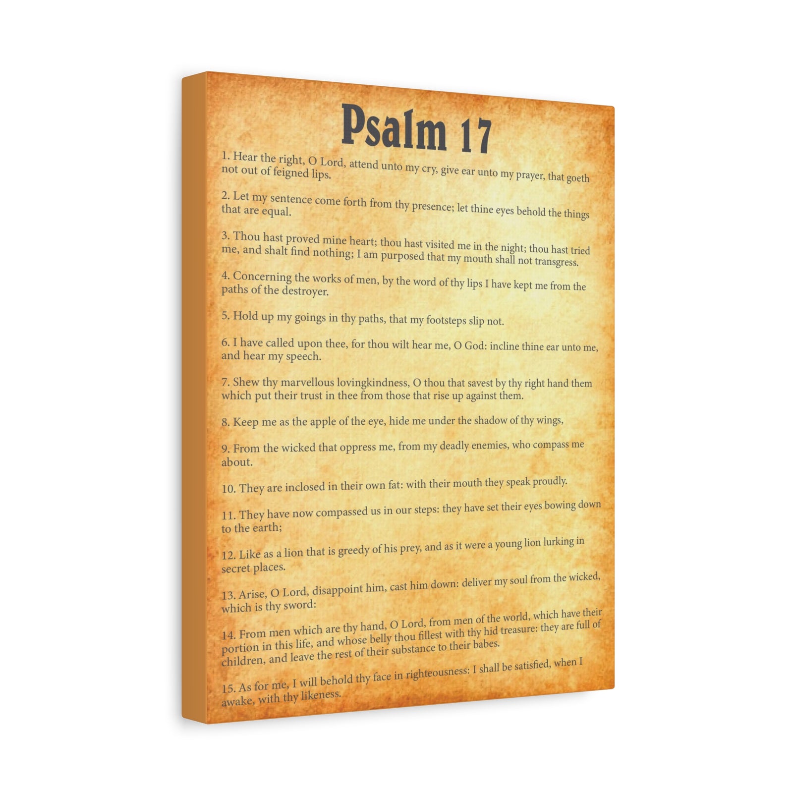 Scripture Walls Psalm 17 Gold Bible Chapter Canvas Christian Wall Art Ready to Hang-Express Your Love Gifts