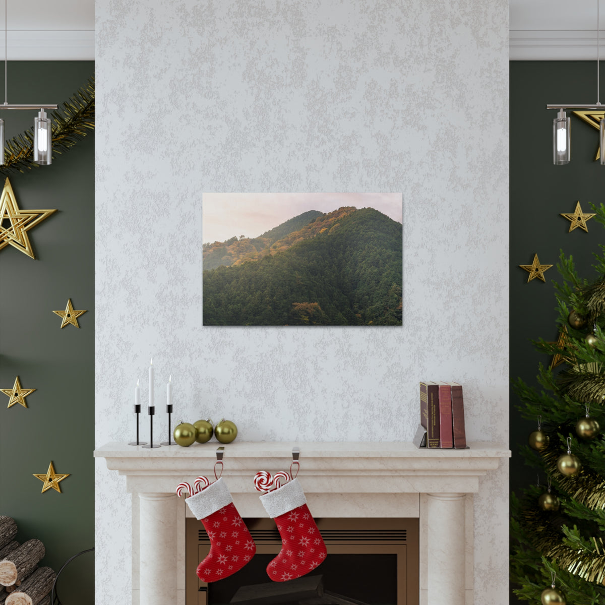 Beautiful Golden MountainsNature Wilderness Photography Canvas Wall Art for Home Decor Ready-to-Hang-Express Your Love Gifts