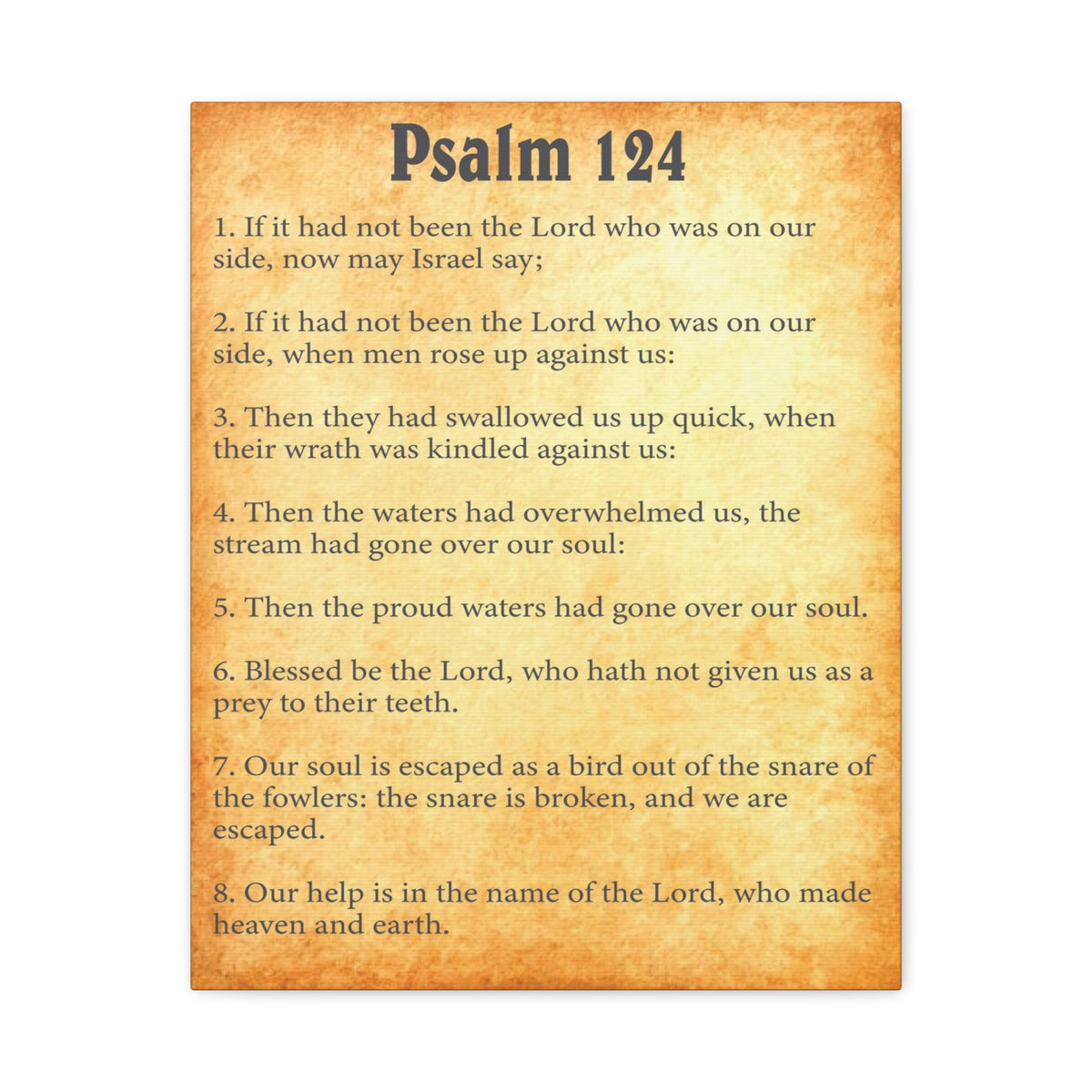 Scripture Walls Psalm 124 Gold Bible Chapter Canvas Christian Wall Art Ready to Hang-Express Your Love Gifts