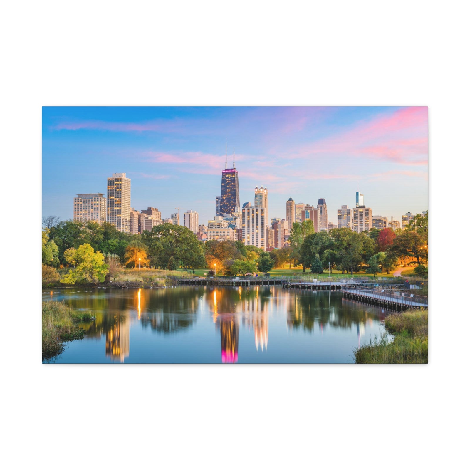 Chicago Daytime Skyline Canvas Artwork High-Quality Breathtaking Stunning Cityscape for Home Decor Ready to Hang-Express Your Love Gifts