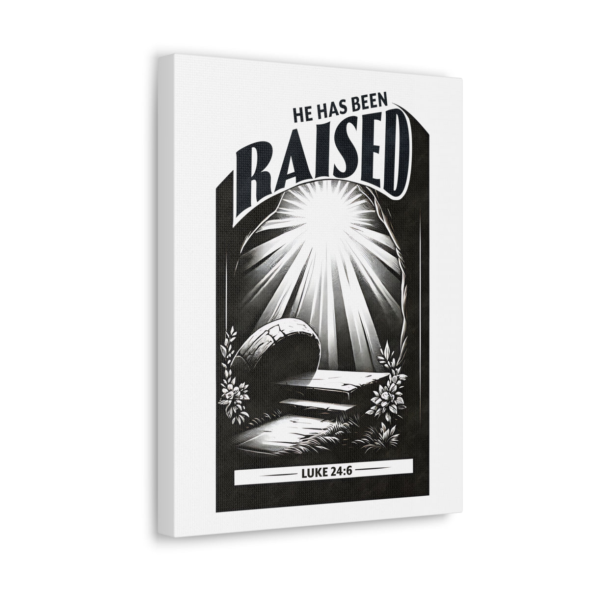 Scripture Walls Luke 24:6 He Has Been Raised Bible Verse Canvas Christian Wall Art Ready to Hang Unframed-Express Your Love Gifts