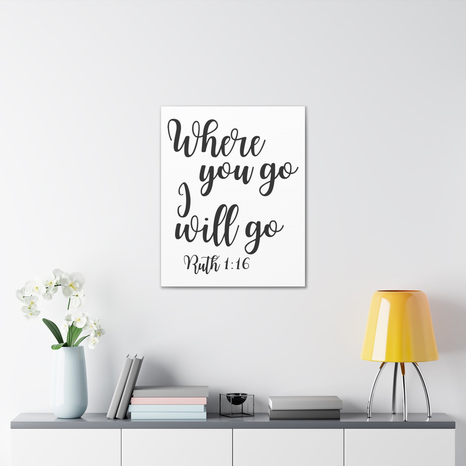 Scripture Walls Ruth 1:16 Where You Go Bible Verse Canvas Christian Wall Art Ready to Hang Unframed-Express Your Love Gifts