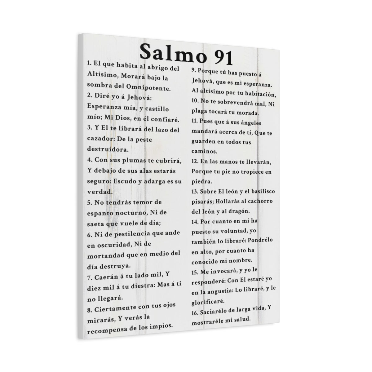 Scripture Walls Salmo 91 Psalm 91 Spanish White Bible Verse Canvas Christian Wall Art Ready to Hang Unframed-Express Your Love Gifts