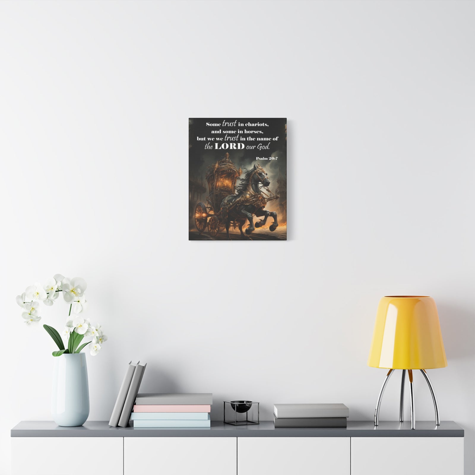 Scripture Walls Trust in the Name of the Lord Psalm 20:7 Christian Wall Art Print Ready to Hang Unframed-Express Your Love Gifts