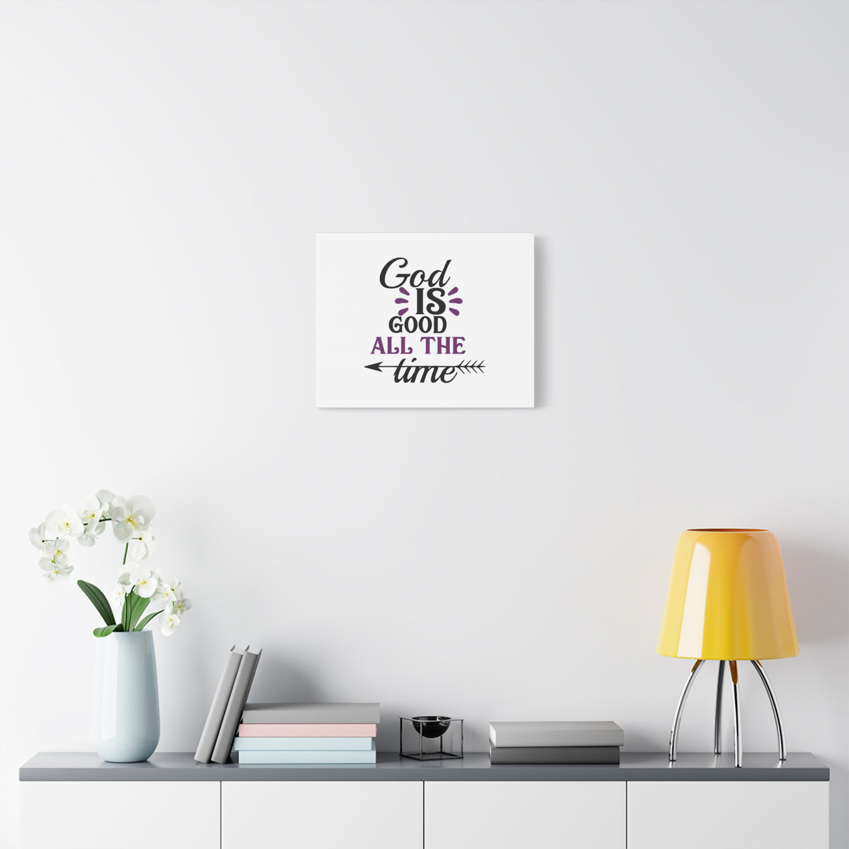 Scripture Canvas God Is Good All The Time Psalm 100:5 Christian Wall Art Bible Verse Print Ready to Hang-Express Your Love Gifts