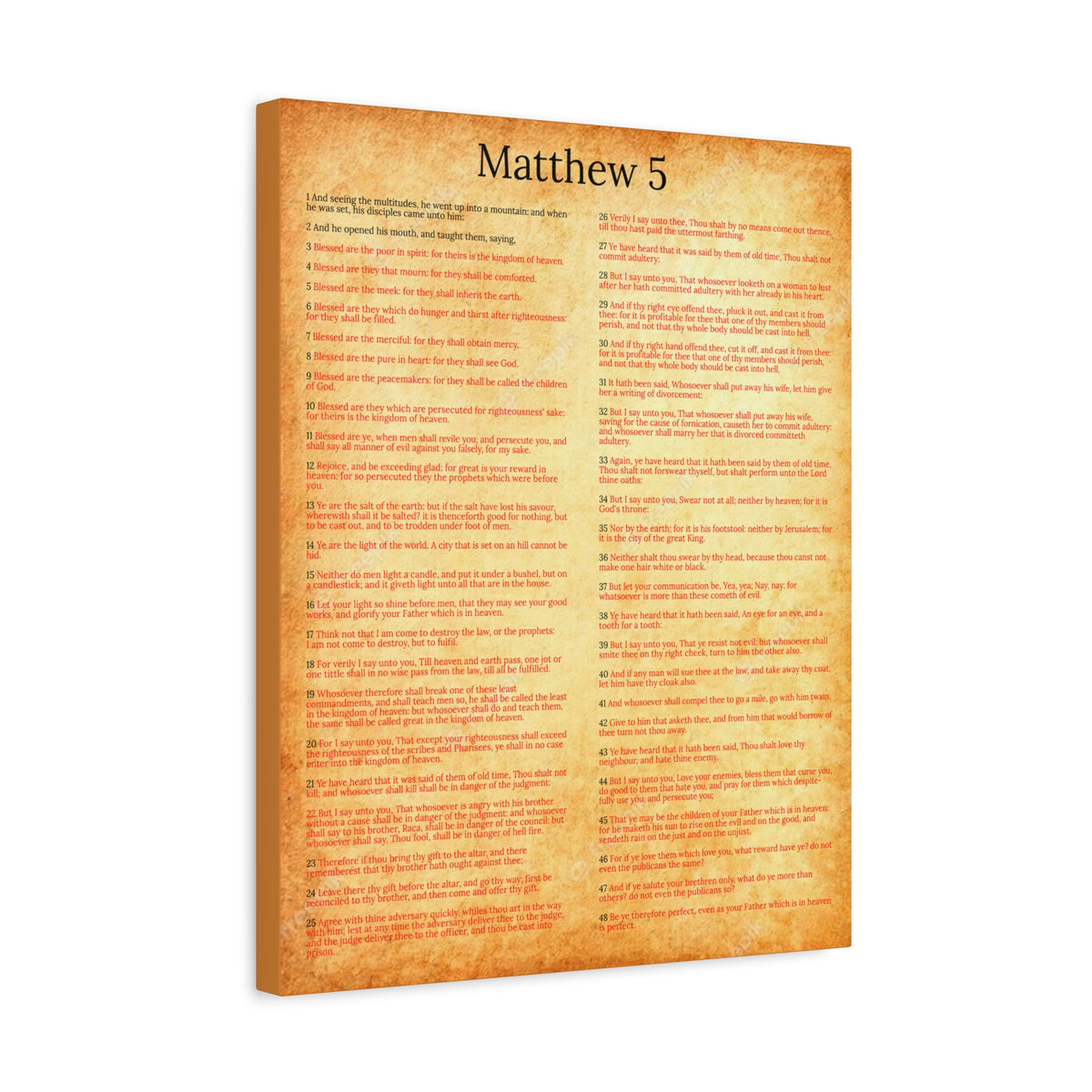 Scripture Walls Matthew 5 Sermon on the Mount Gold Christian Wall Art Print Ready to Hang Unframed-Express Your Love Gifts