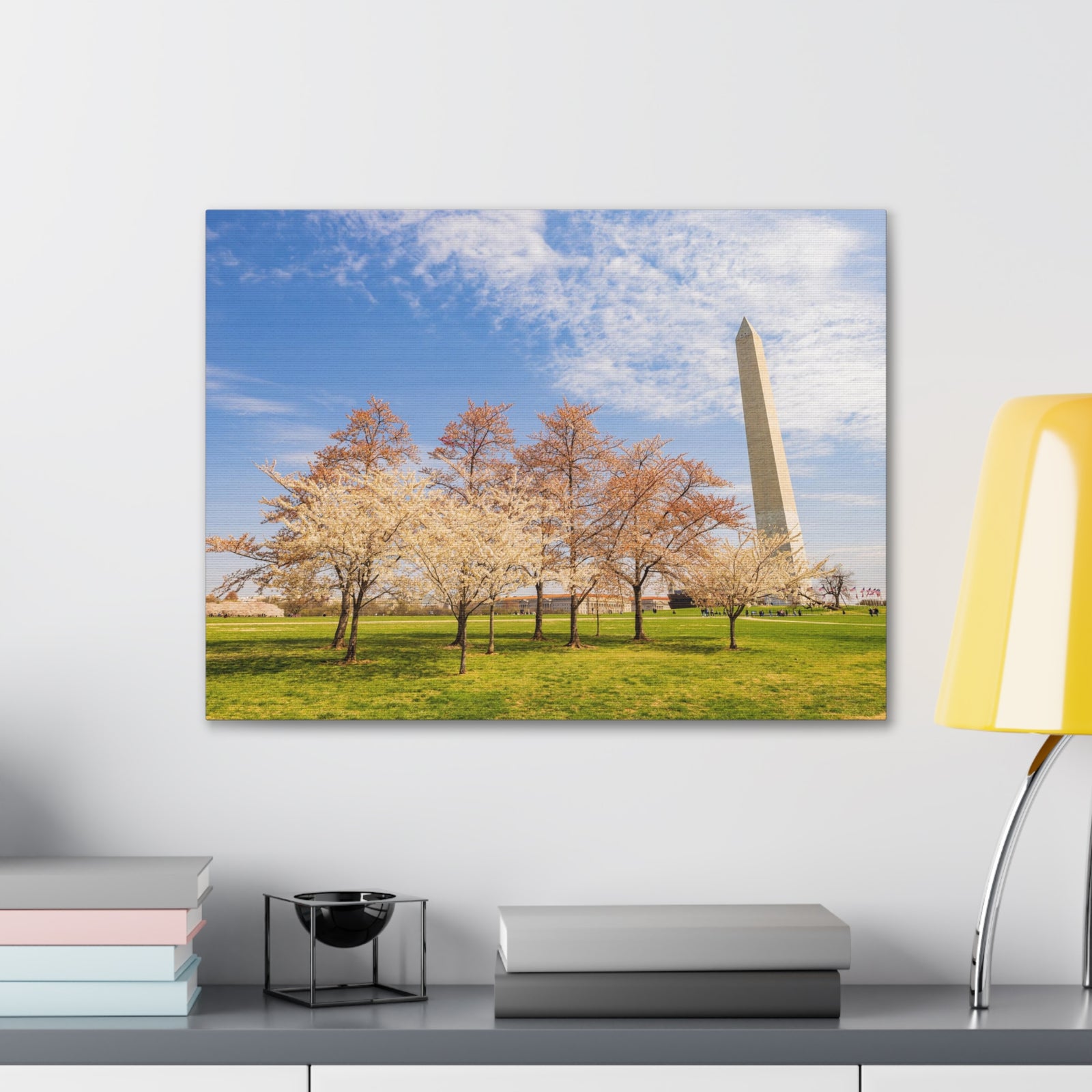 Pink Tree Cherry Blossom Festival at The National Mall Washington Modern Multicolor Scenic Nature Photography Canvas Home Office Decor Ready to Hang-Express Your Love Gifts