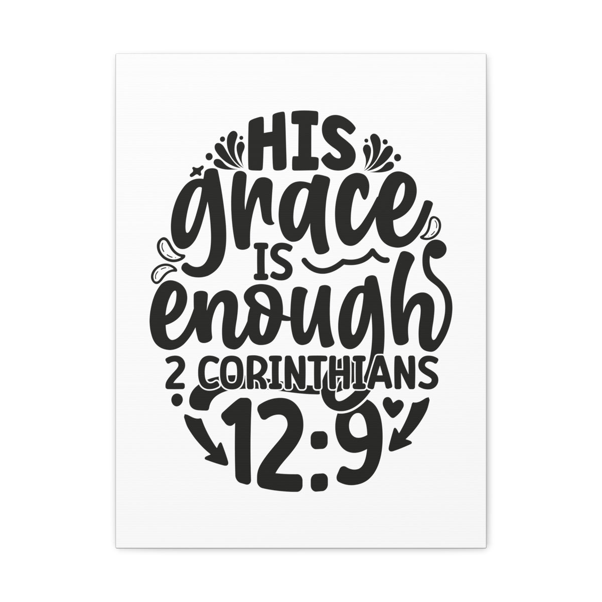 Scripture Walls 2 Corinthians 12:9 His Grace is Enough Circle Bible Verse Canvas Christian Wall Art Ready to Hang Unframed-Express Your Love Gifts