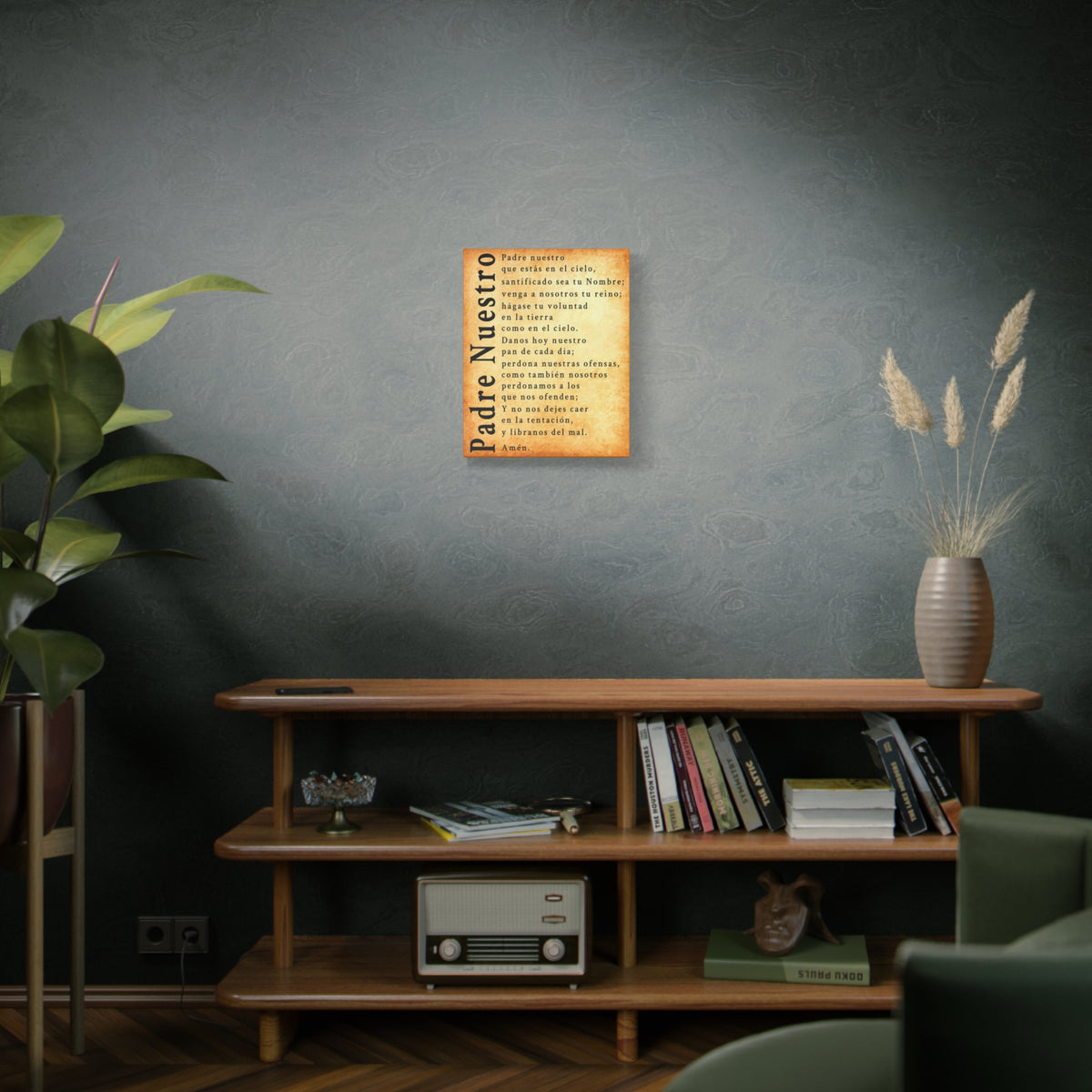 Scripture Walls Padre Nuestro Lord's Prayer Spanish Gold Canvas Christian Wall Art Ready to Hang Unframed-Express Your Love Gifts