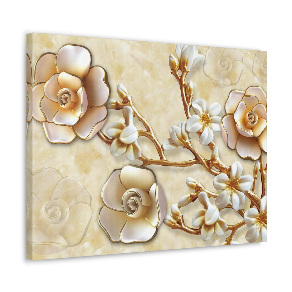 Yellow Flowers 3D Flower Canvas Wall Art for Home Decor Ready-to-Hang-Express Your Love Gifts