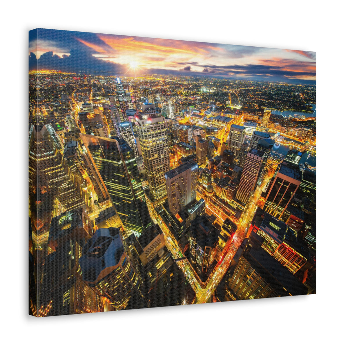 Sydney Night Skyline Canvas Artwork High-Quality Breathtaking Stunning Cityscape for Home Decor Ready to Hang-Express Your Love Gifts