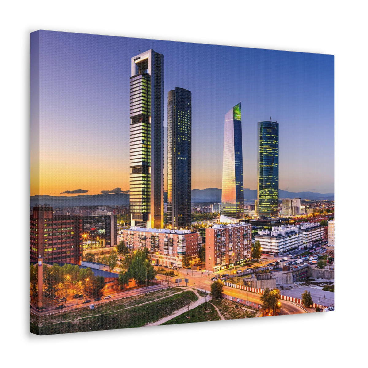 Madrid Night Skyline Canvas Artwork High-Quality Breathtaking Stunning Cityscape for Home Decor Ready to Hang-Express Your Love Gifts