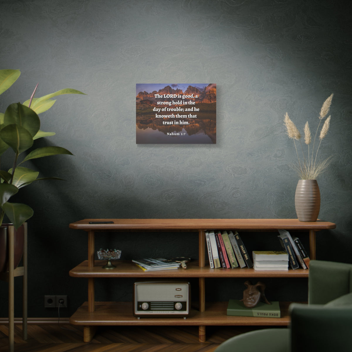 Scripture Walls Lord Is Good Nahum 1:7 Bible Verse Canvas Christian Wall Art Ready to Hang-Express Your Love Gifts
