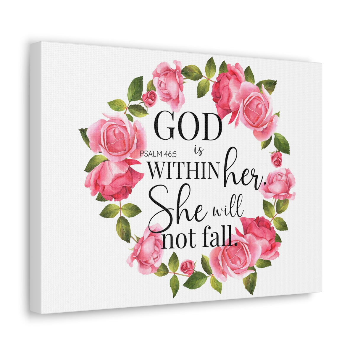 Scripture Walls Psalm 46:5 God is Within Her Bible Verse Canvas Christian Wall Art Ready to Hang Unframed-Express Your Love Gifts