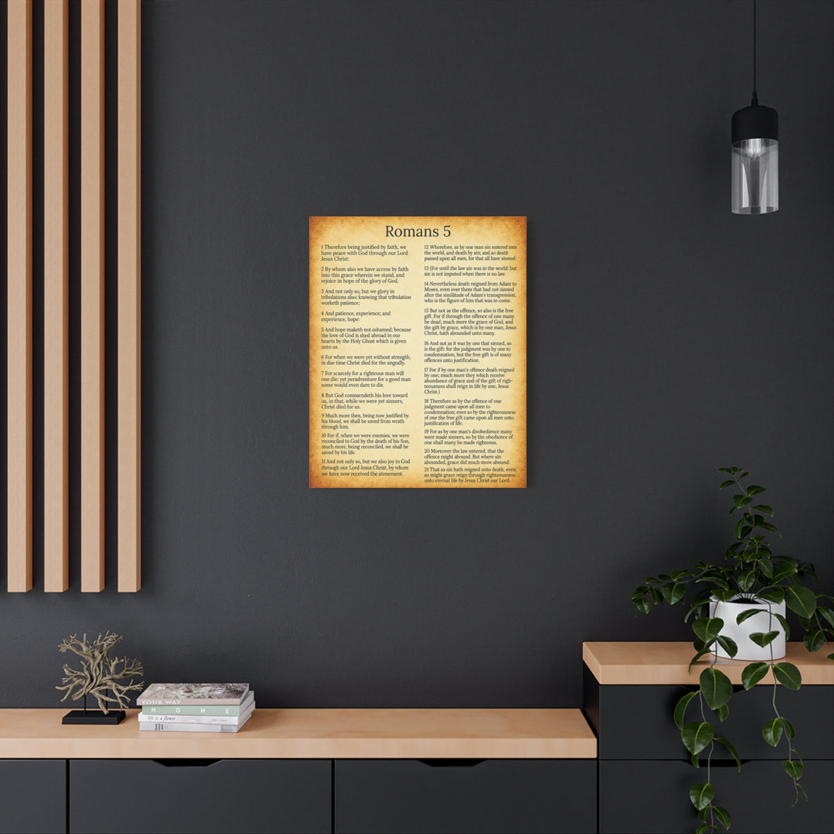 Scripture Walls Romans 5 Gold Christian Wall Art Print Ready to Hang Unframed-Express Your Love Gifts