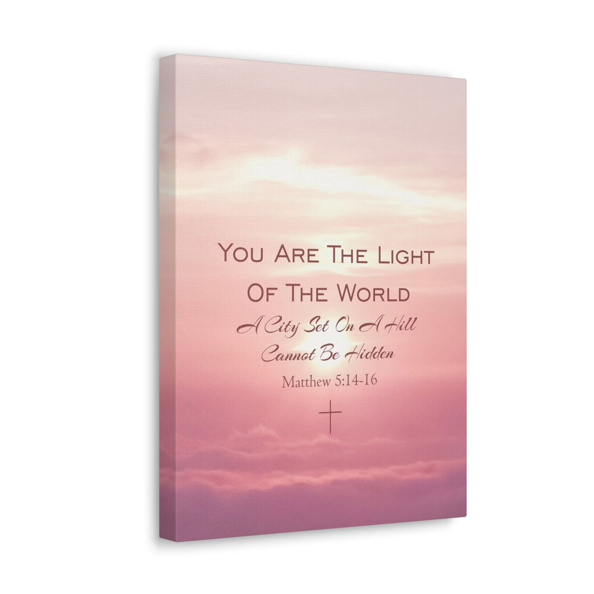Scripture Canvas Light Of The World Matthew 5:14-16 Christian Wall Art Bible Verse Print Ready to Hang-Express Your Love Gifts
