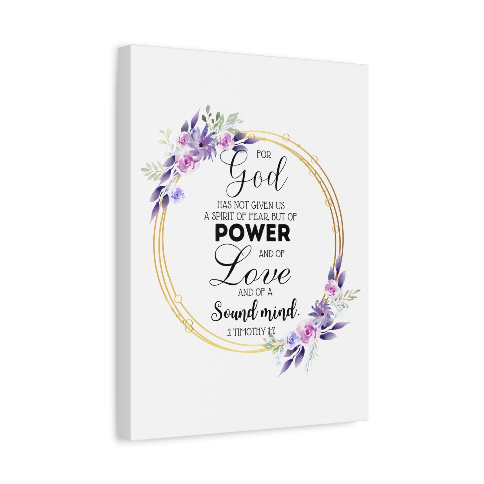 Scripture Walls 2 Timothy 1:7 Power Bible Verse Canvas Christian Wall Art Ready to Hang Unframed-Express Your Love Gifts