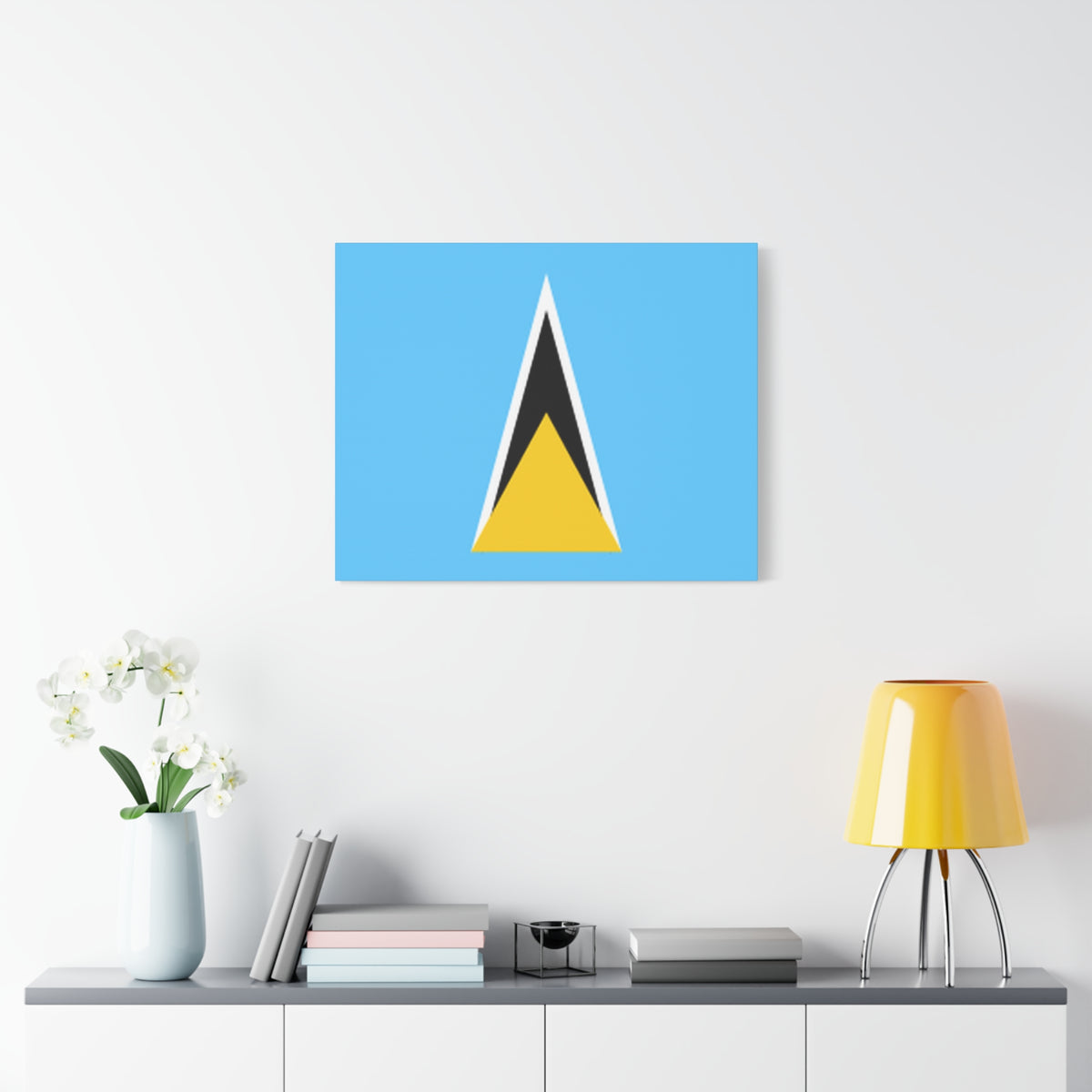 Saint Lucia Country Flag Canvas Vibrant Wall Art Unframed Home Decor-Express Your Love Gifts