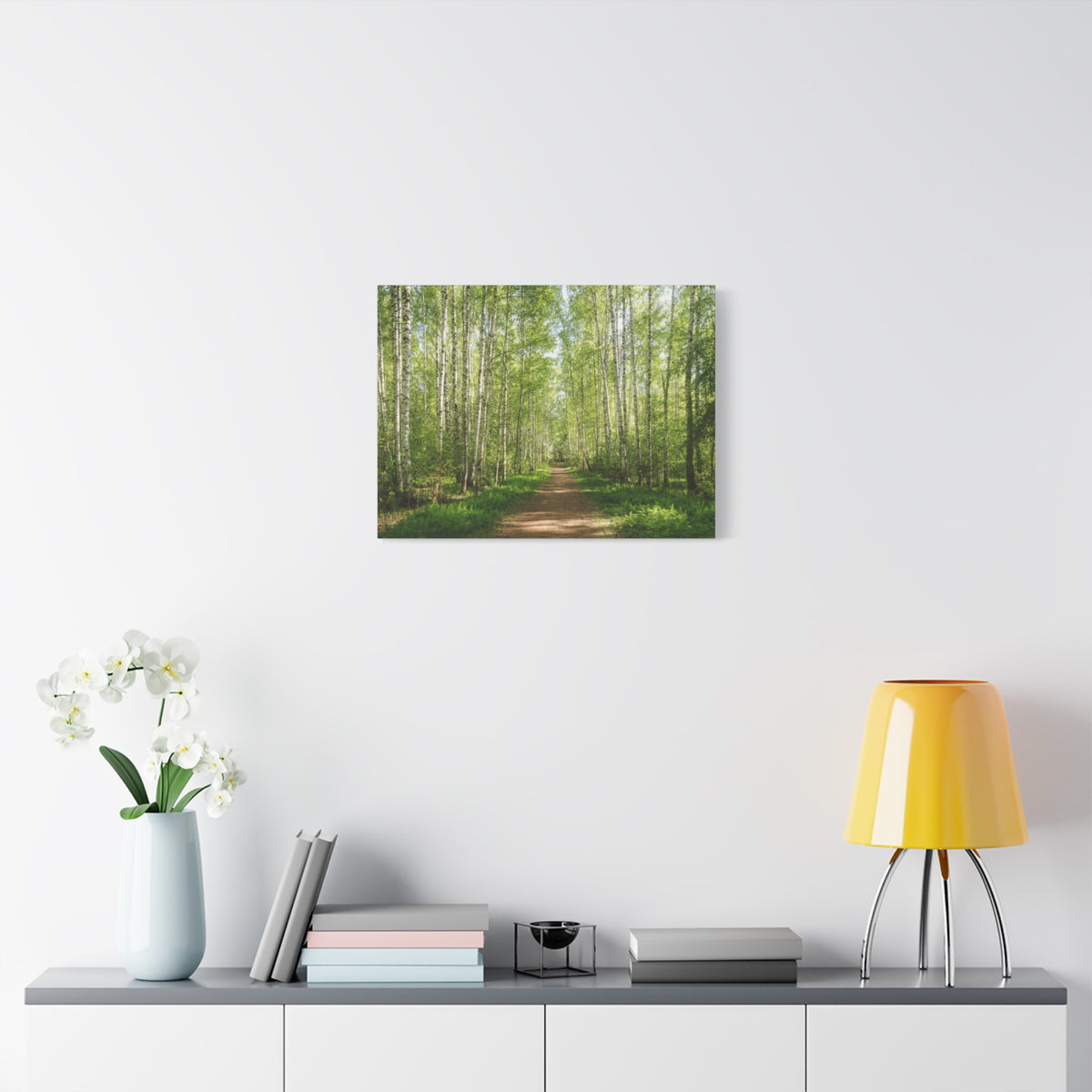 Forest Path Green Tree Nature Wilderness Photography Canvas Wall Art for Home Decor Ready-to-Hang-Express Your Love Gifts
