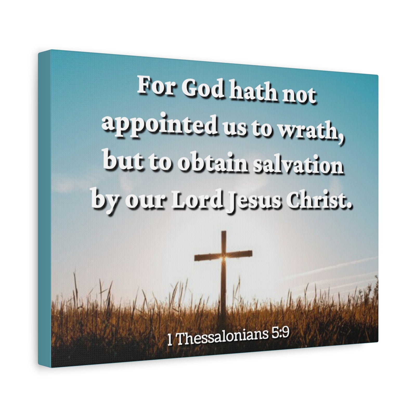 Scripture Canvas To Obtain Salvation 1 Thessalonians 5:9 Christian Wall Art Bible Verse Print Ready to Hang-Express Your Love Gifts