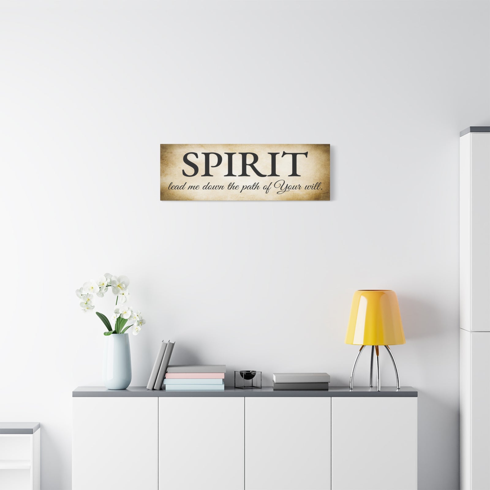 Scripture Walls Spirit Lead Me Gold Bible Verse Canvas Christian Wall Art Ready to Hang Unframed-Express Your Love Gifts