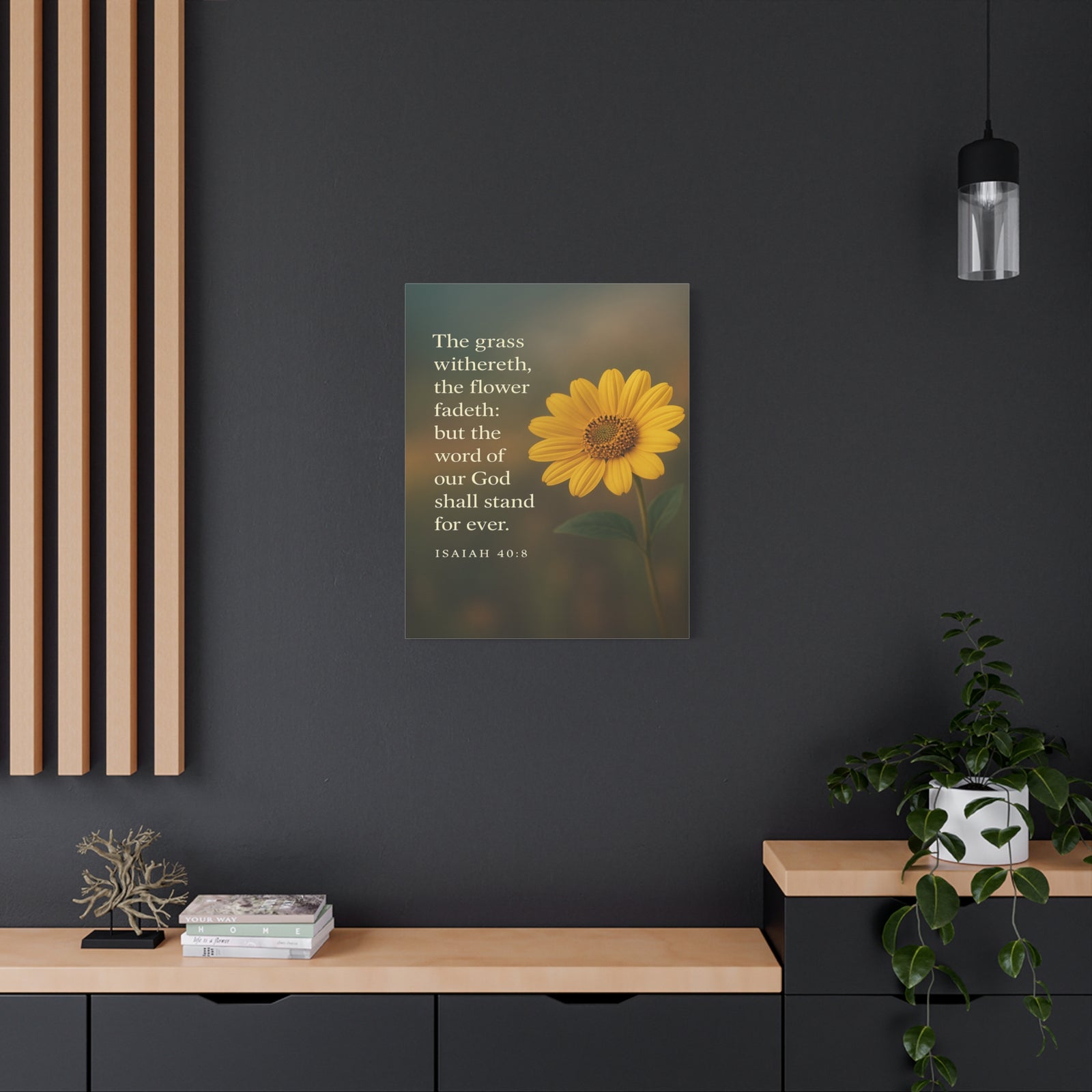 Bible Verse Canvas Isaiah 40:8 Christian Home Décor Wall Art Scripture Ready to Hang Faith Print-Express Your Love Gifts