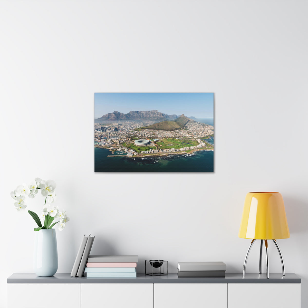 Cape Town Daytime Skyline Canvas Artwork High-Quality Breathtaking Stunning Cityscape for Home Decor Ready to Hang-Express Your Love Gifts