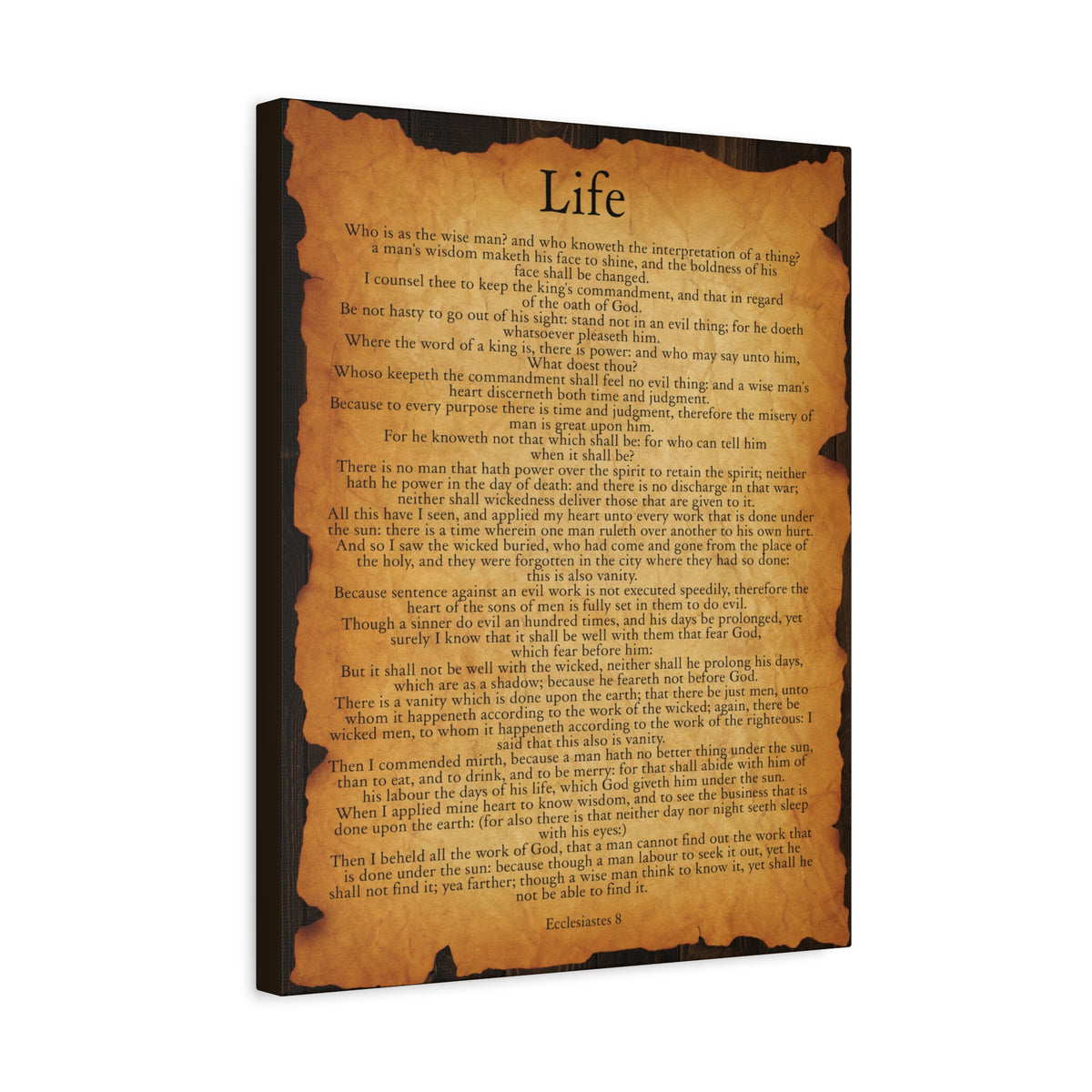 Scripture Walls Life Ecclesiastes 8 Gold Brown Bible Verse Canvas Christian Wall Art Ready to Hang-Express Your Love Gifts