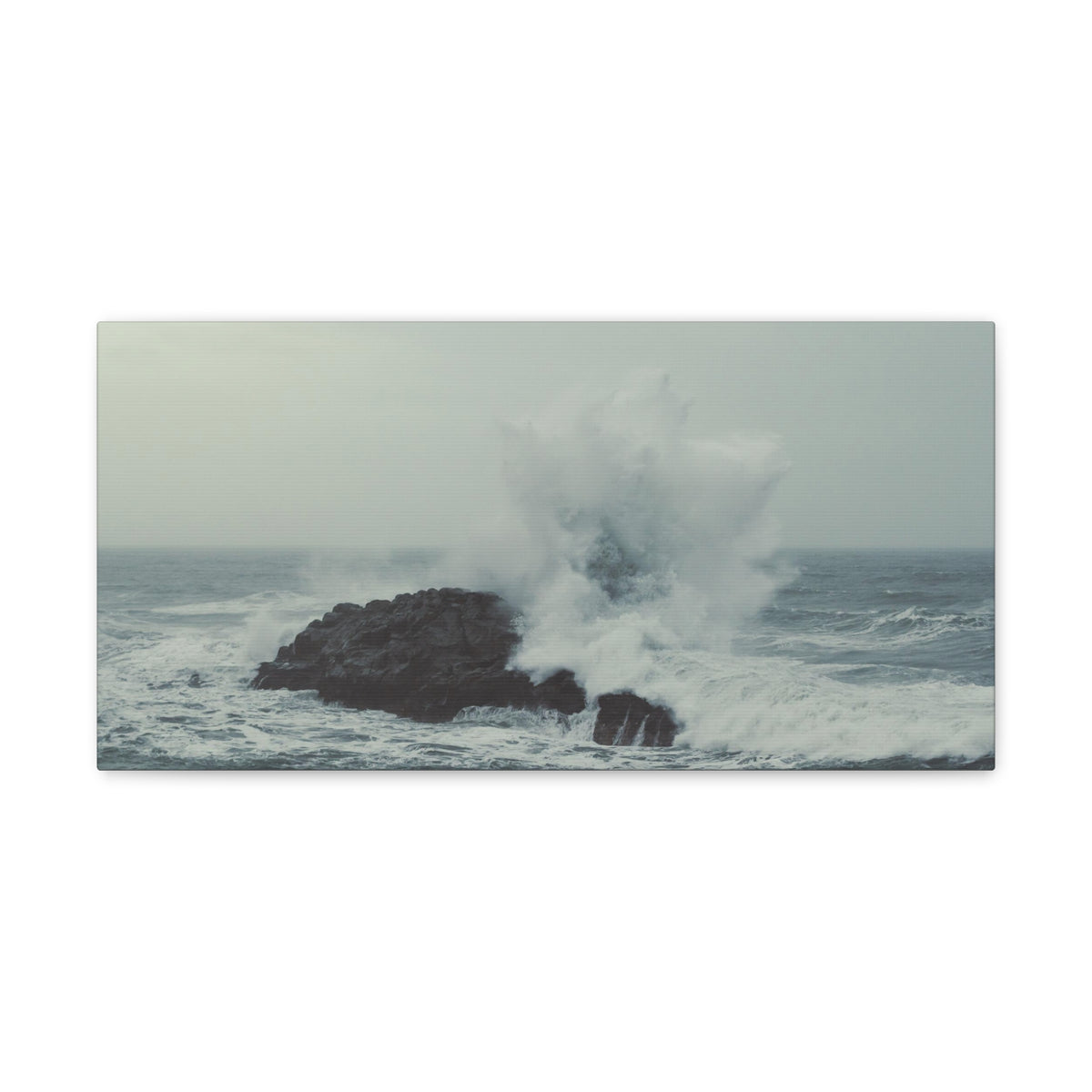 Splashing Water Rock Ocean Landscape Ocean Canvas Wall Art for Home Decor Ready-to-Hang-Express Your Love Gifts