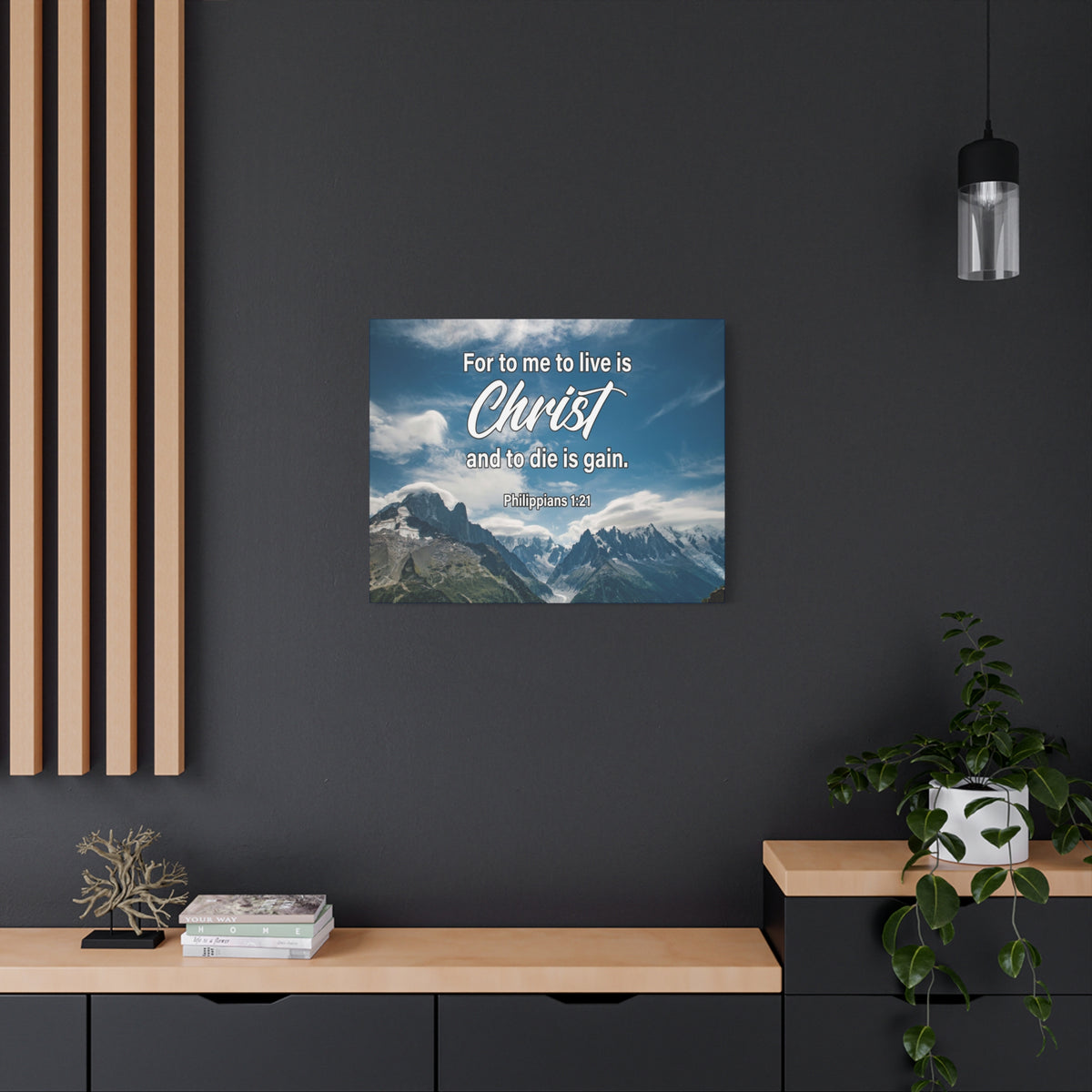 Bible Verse Canvas To Live is Christ Philippians 1:21 Wall Art Christian Home Decor-Express Your Love Gifts