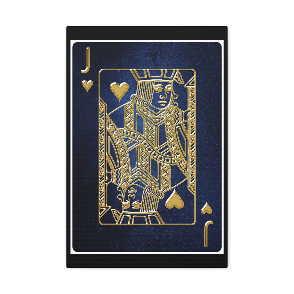 Jack Of Hearts Space Background Playing Card Canvas Wall Art for Home Decor Ready-to-Hang-Express Your Love Gifts
