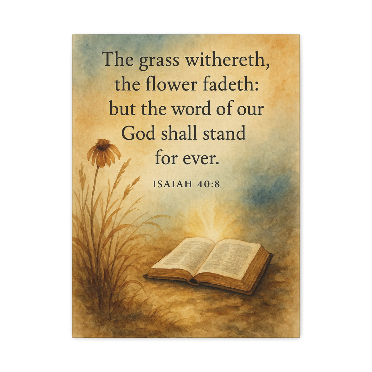 Bible Verse Canvas Isaiah 40:8 Christian Home Décor Wall Art Scripture Ready to Hang Faith Print-Express Your Love Gifts