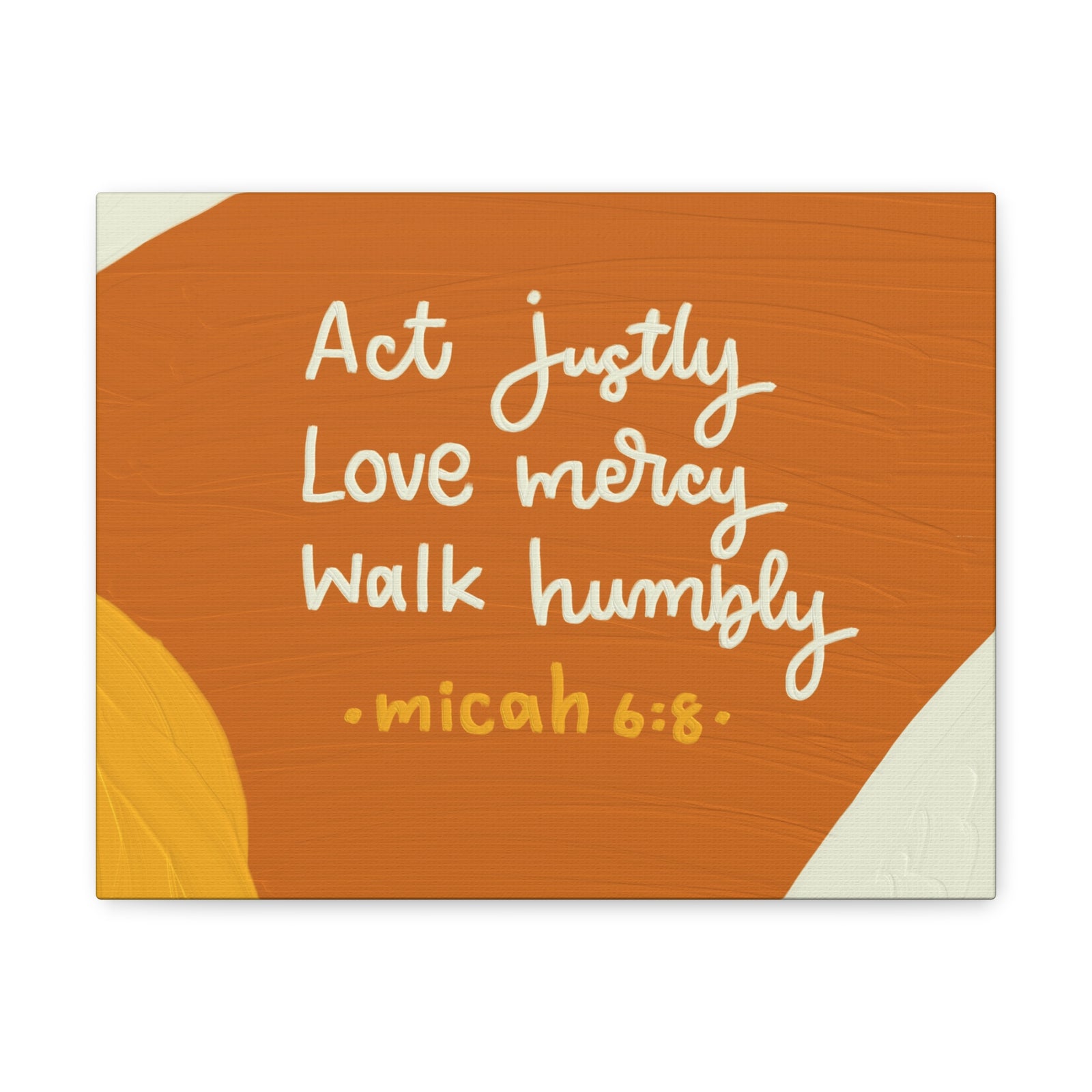 Scripture Canvas Act Justly Micah 6:8 Wall Art Bible Verse Print Ready to Hang-Express Your Love Gifts