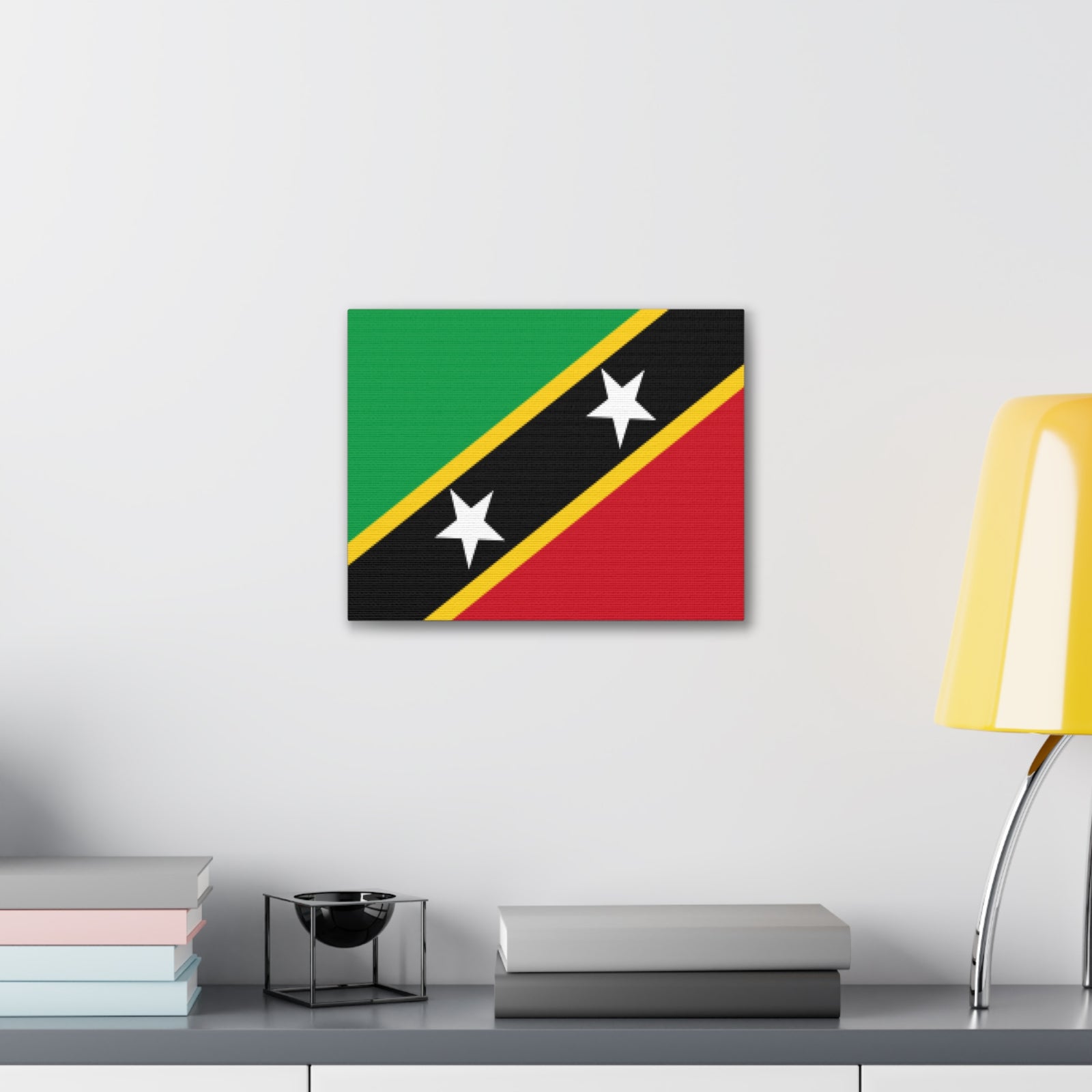 Saint Kitts and Nevis Country Flag Canvas Vibrant Wall Art Unframed Home Decor-Express Your Love Gifts