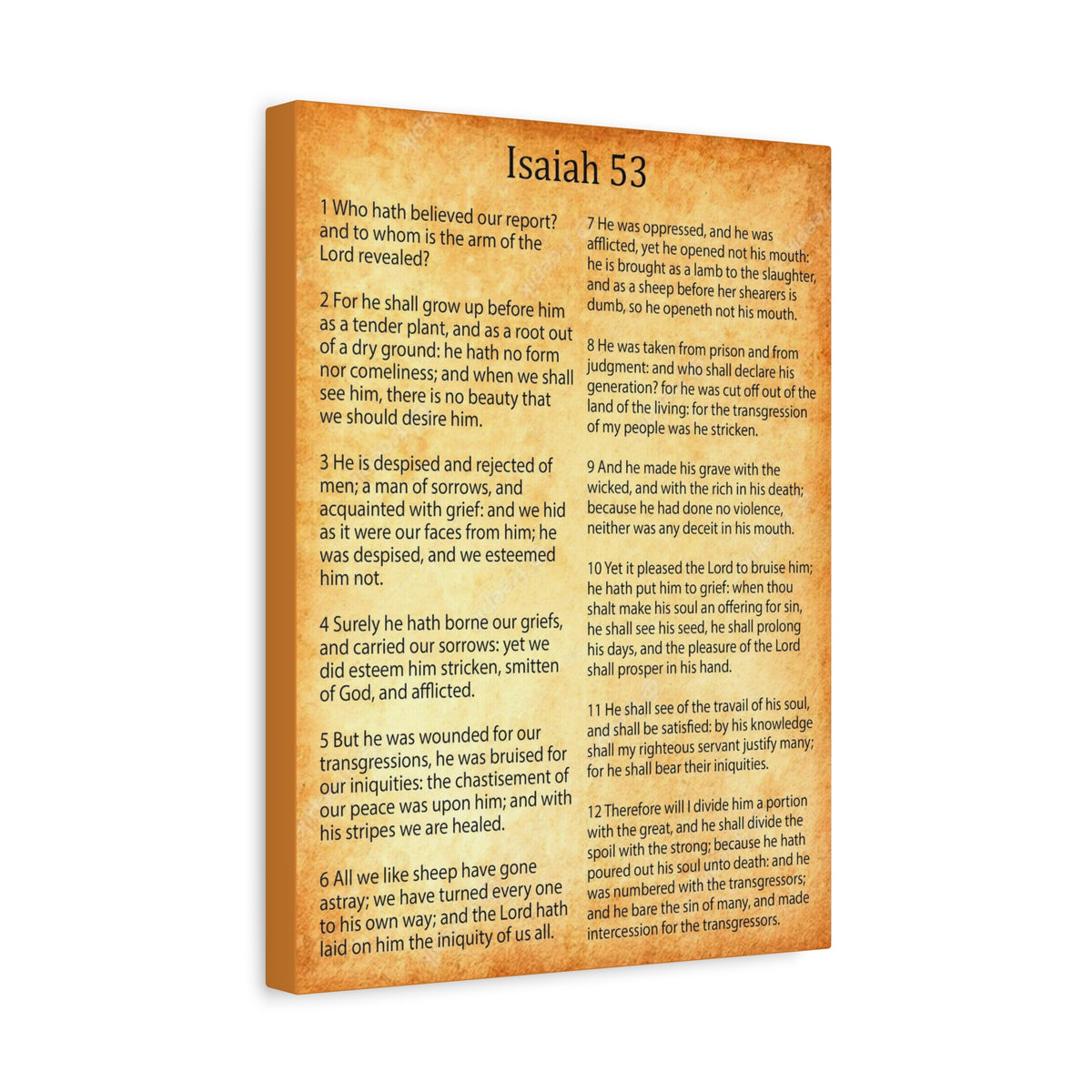 Scripture Walls Coming of Christ Isaiah 53 Chapter Gold Christian Wall Art Print Ready to Hang Unframed-Express Your Love Gifts