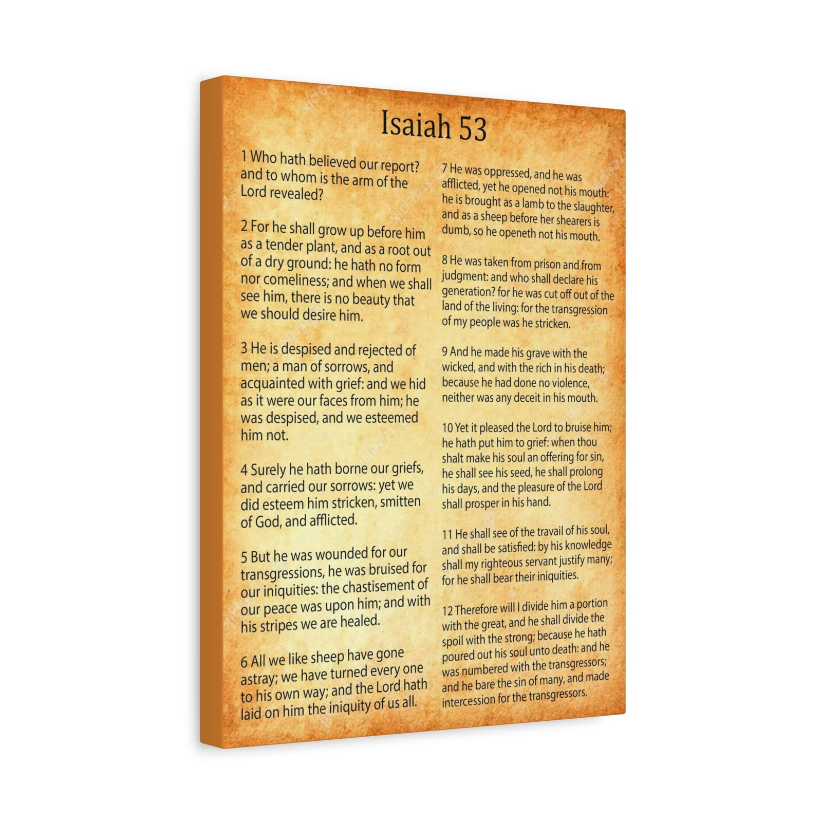 Scripture Walls Coming of Christ Isaiah 53 Chapter Gold Christian Wall Art Print Ready to Hang Unframed-Express Your Love Gifts