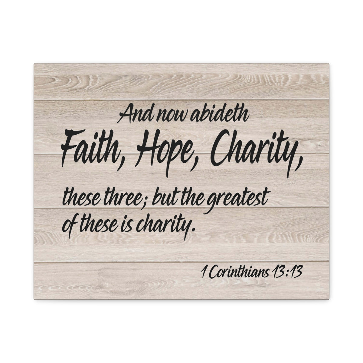 Bible Verse Canvas Faith Hope Charity 1 Corinthians 13:13 Wall Art Christian Home Decor-Express Your Love Gifts
