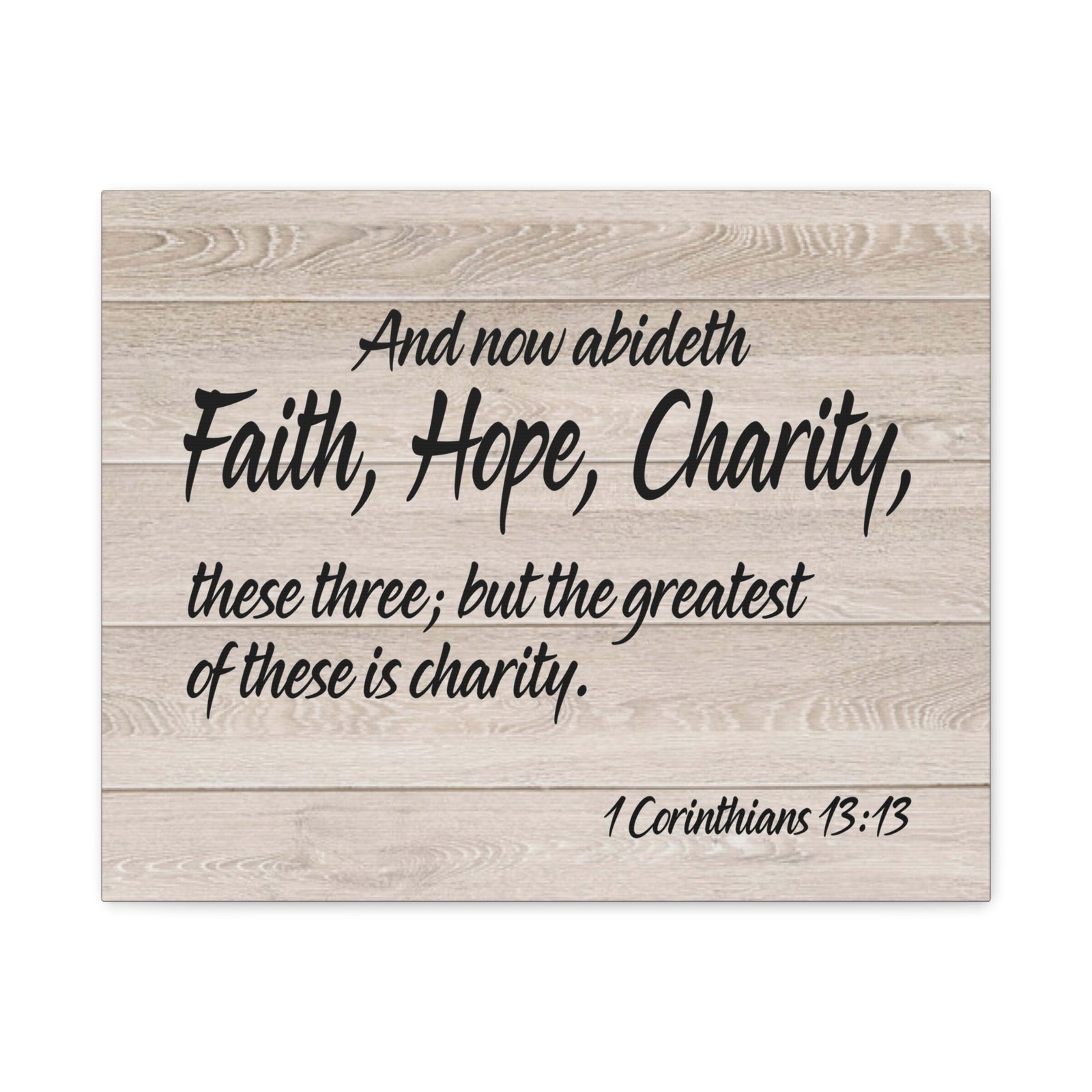 Bible Verse Canvas Faith Hope Charity 1 Corinthians 13:13 Wall Art Christian Home Decor-Express Your Love Gifts