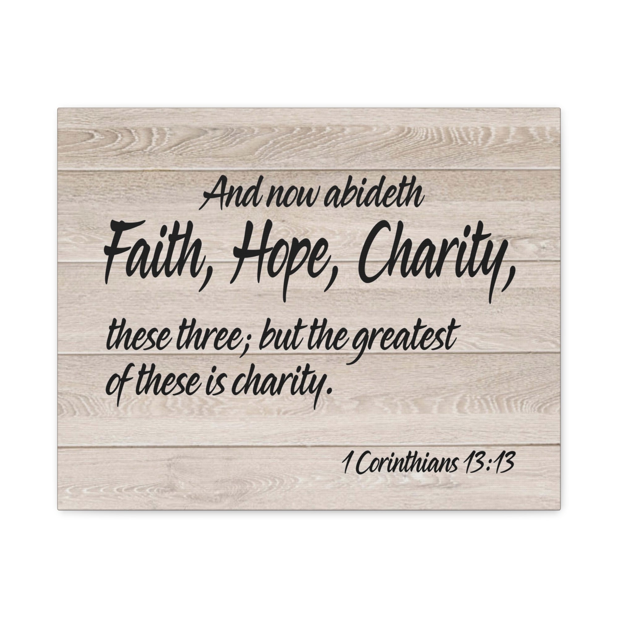 Bible Verse Canvas Faith Hope Charity 1 Corinthians 13:13 Wall Art Christian Home Decor-Express Your Love Gifts