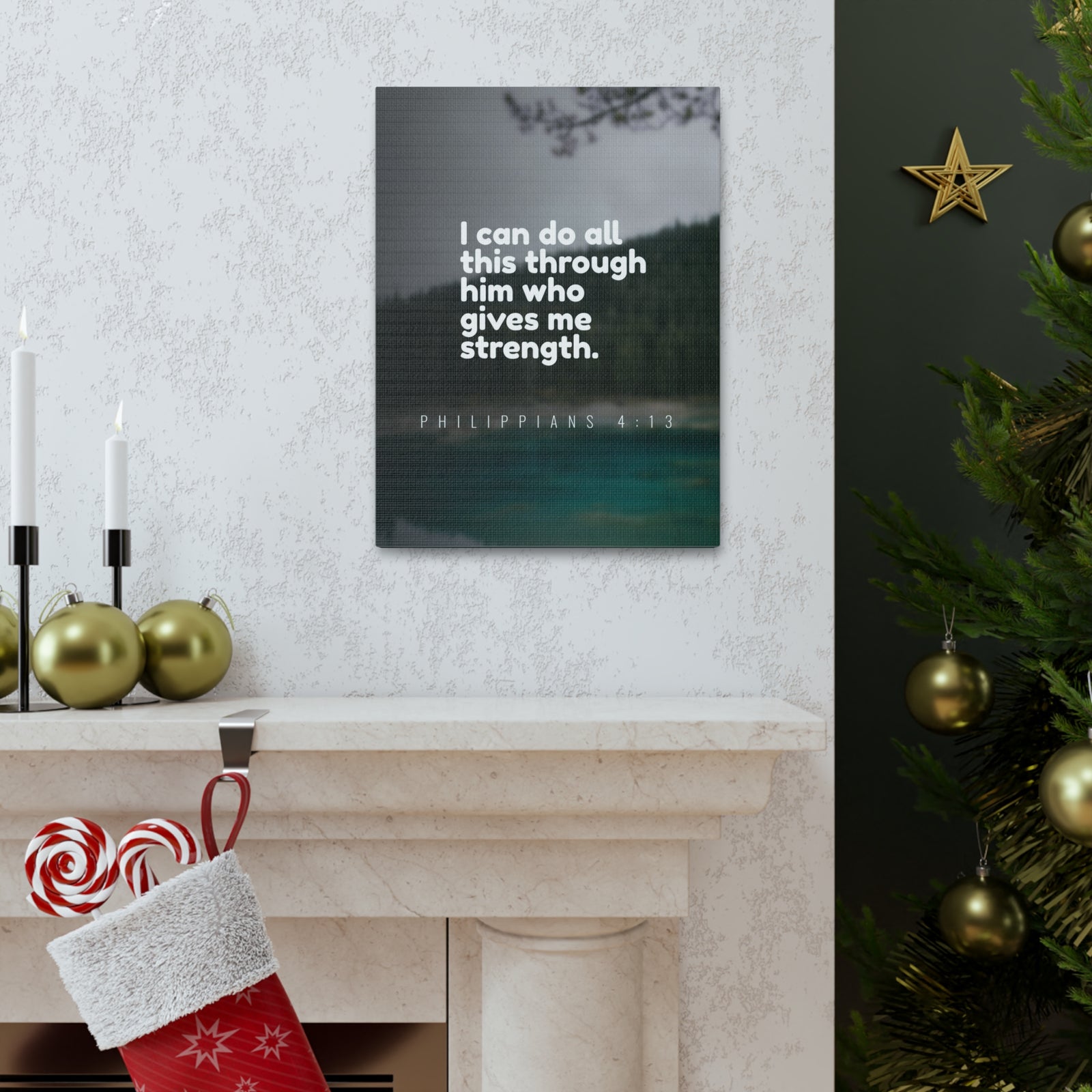 Scripture Canvas Do All This Philippians 4:13 Christian Wall Art Bible Verse Print Ready to Hang-Express Your Love Gifts