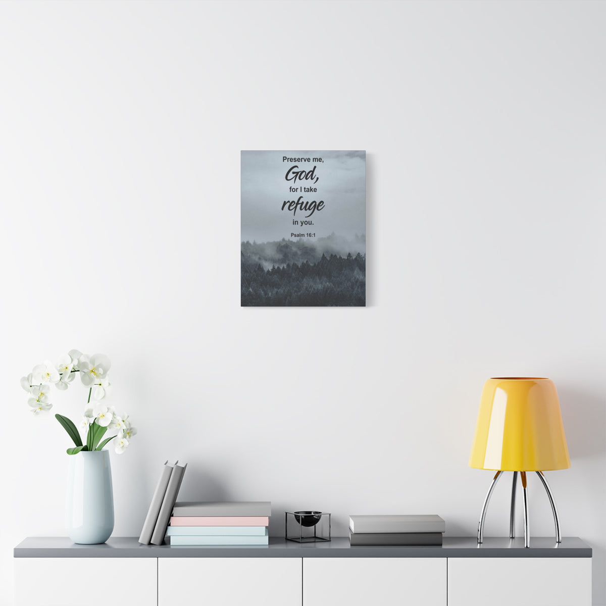 Scripture Canvas Preserve Me God Psalm 16:1 Christian Wall Art Bible Verse Print Ready to Hang-Express Your Love Gifts