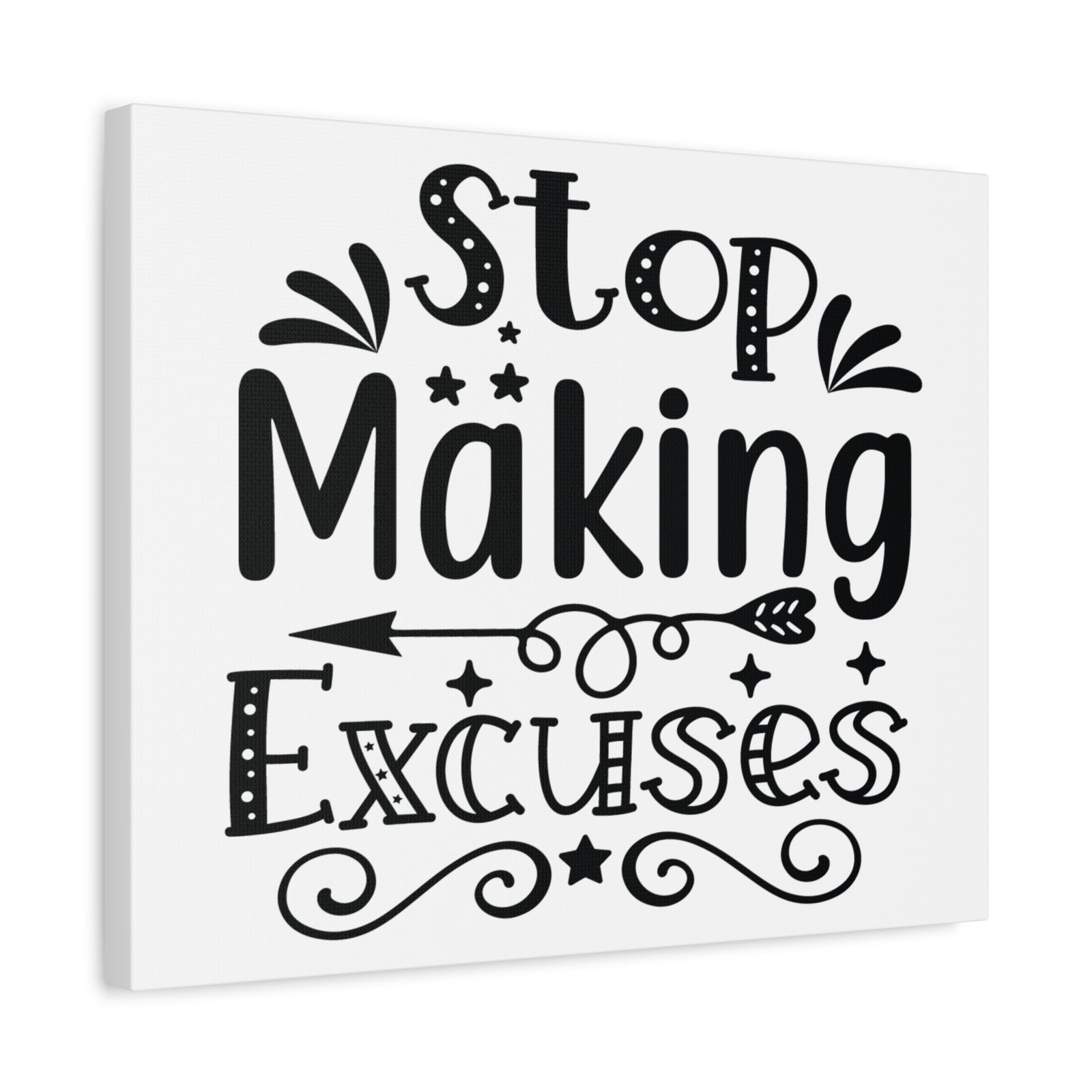 Inspirational Quote Canvas Stop Making Excuses Wall Art Motivational Motto Inspiring Posters Prints Artwork Decor Ready to Hang-Express Your Love Gifts