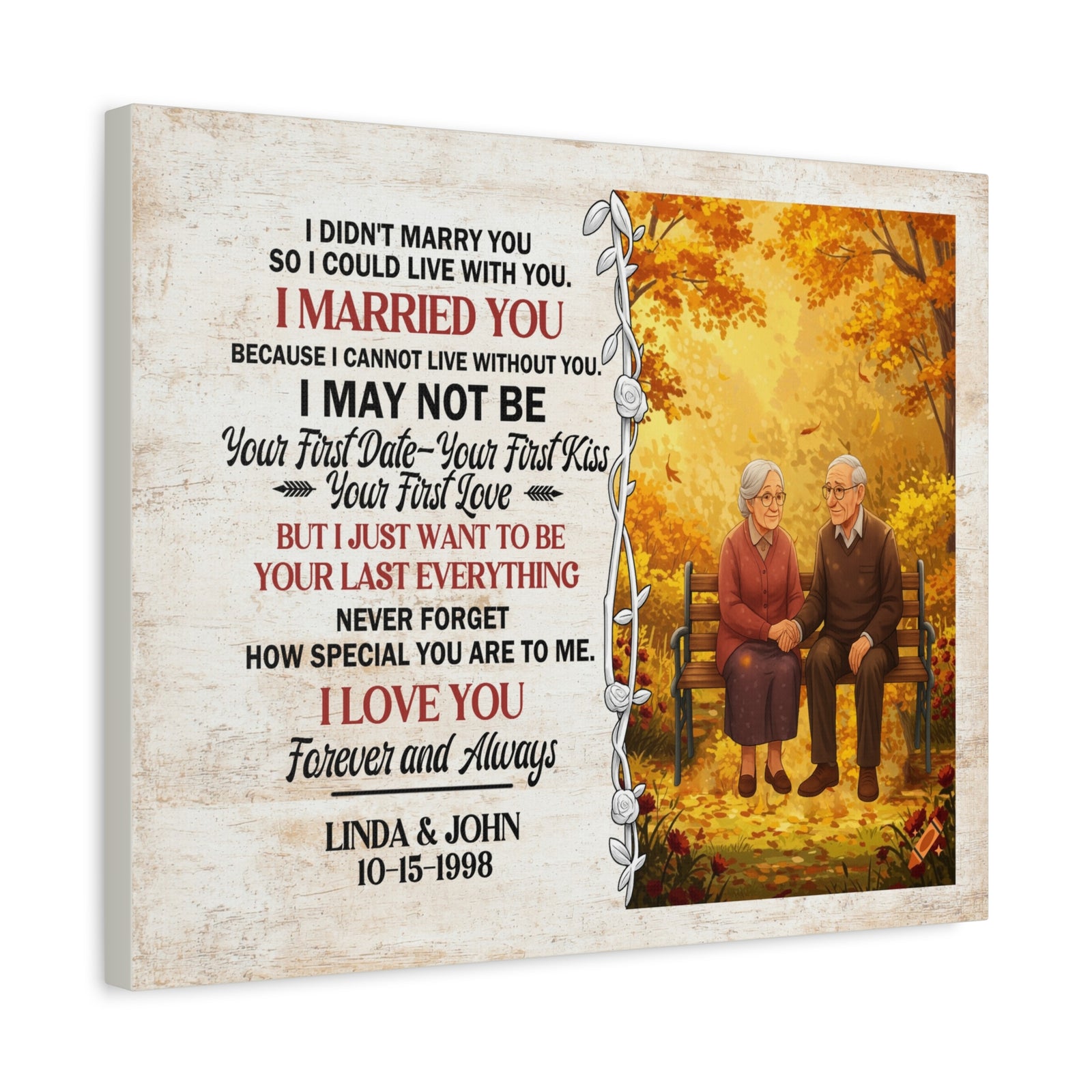 Personalized Anniversary Canvas Print “I Married You” – Romantic Couple Wall Art-Express Your Love Gifts