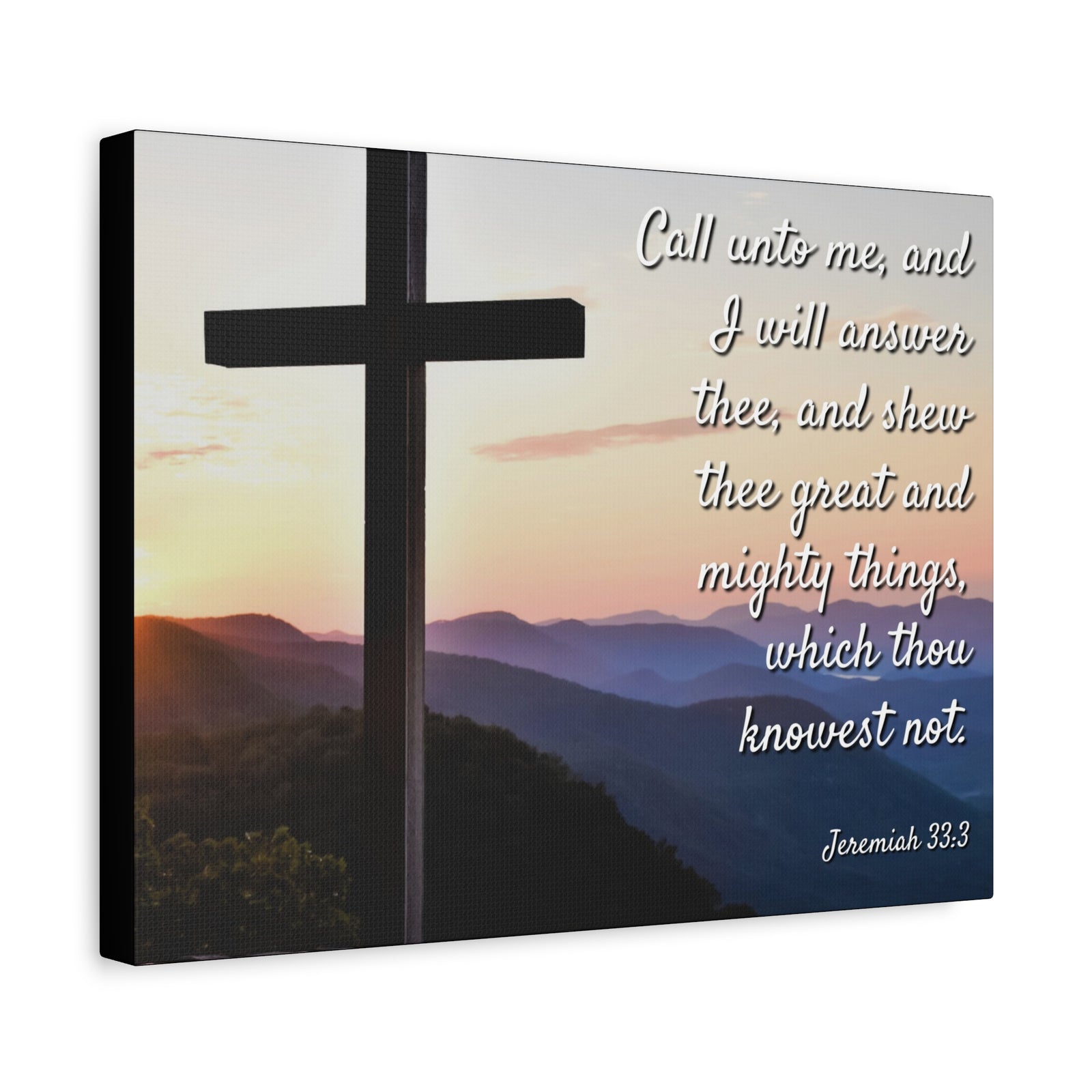 Scripture Canvas Mighty Things Jeremiah 33:3 Christian Wall Art Bible Verse Print Ready to Hang-Express Your Love Gifts
