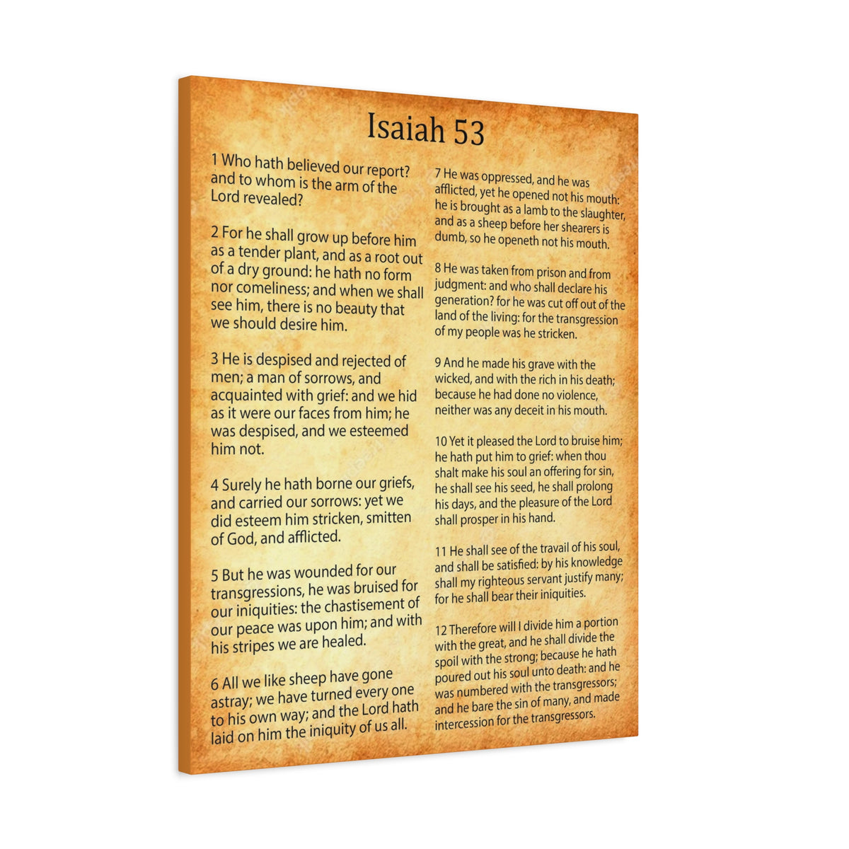 Scripture Walls Coming of Christ Isaiah 53 Chapter Gold Christian Wall Art Print Ready to Hang Unframed-Express Your Love Gifts
