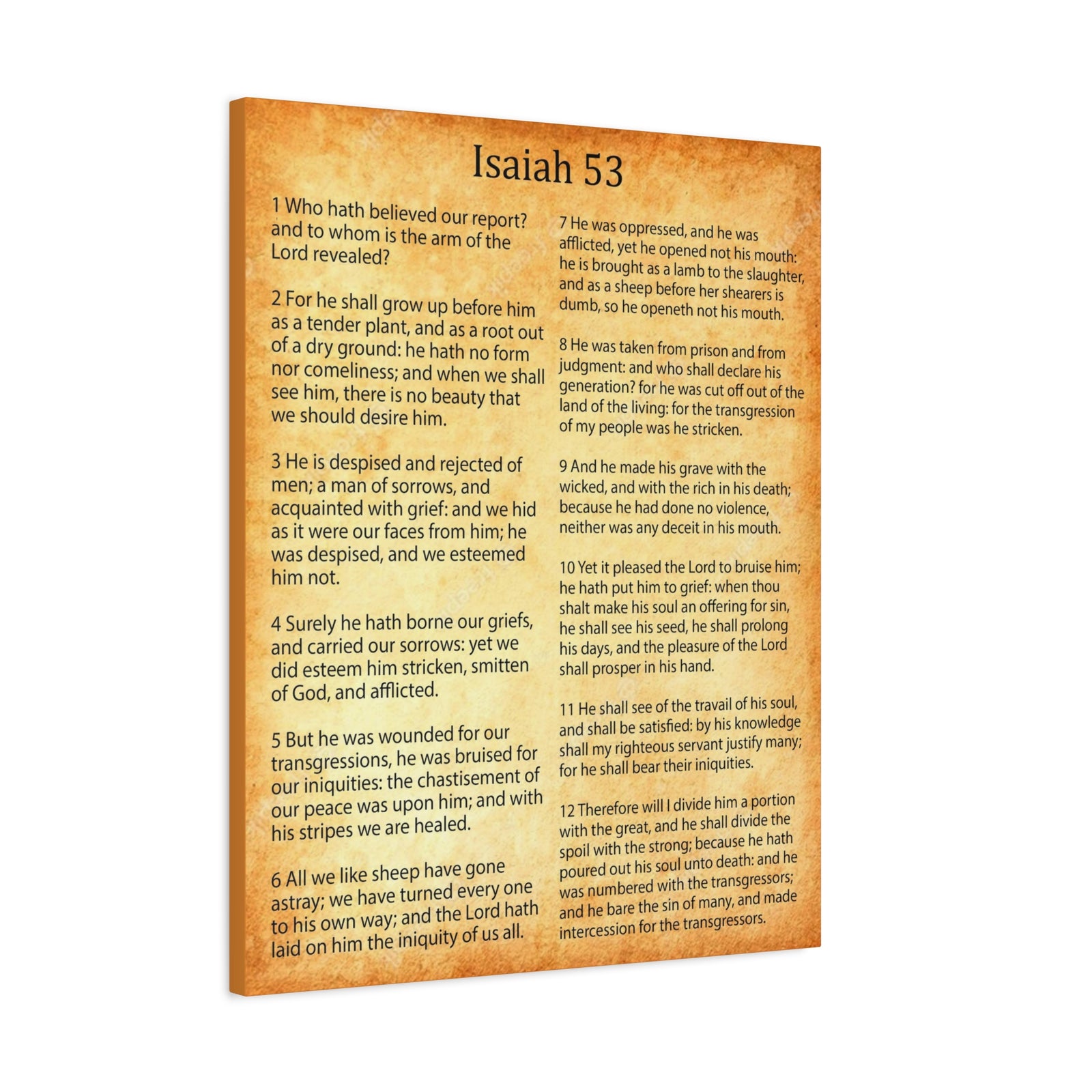 Scripture Walls Coming of Christ Isaiah 53 Chapter Gold Christian Wall Art Print Ready to Hang Unframed-Express Your Love Gifts