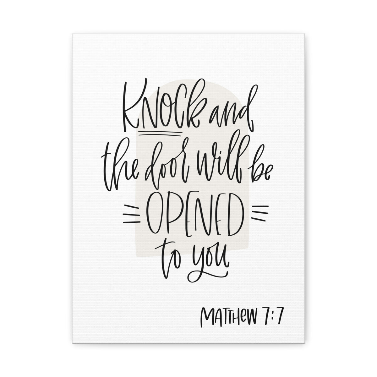 Scripture Walls Knock The Door And Will Be Opened To You Matthew 7:7 Bible Verse Canvas Christian Wall Art Ready To Hang-Express Your Love Gifts