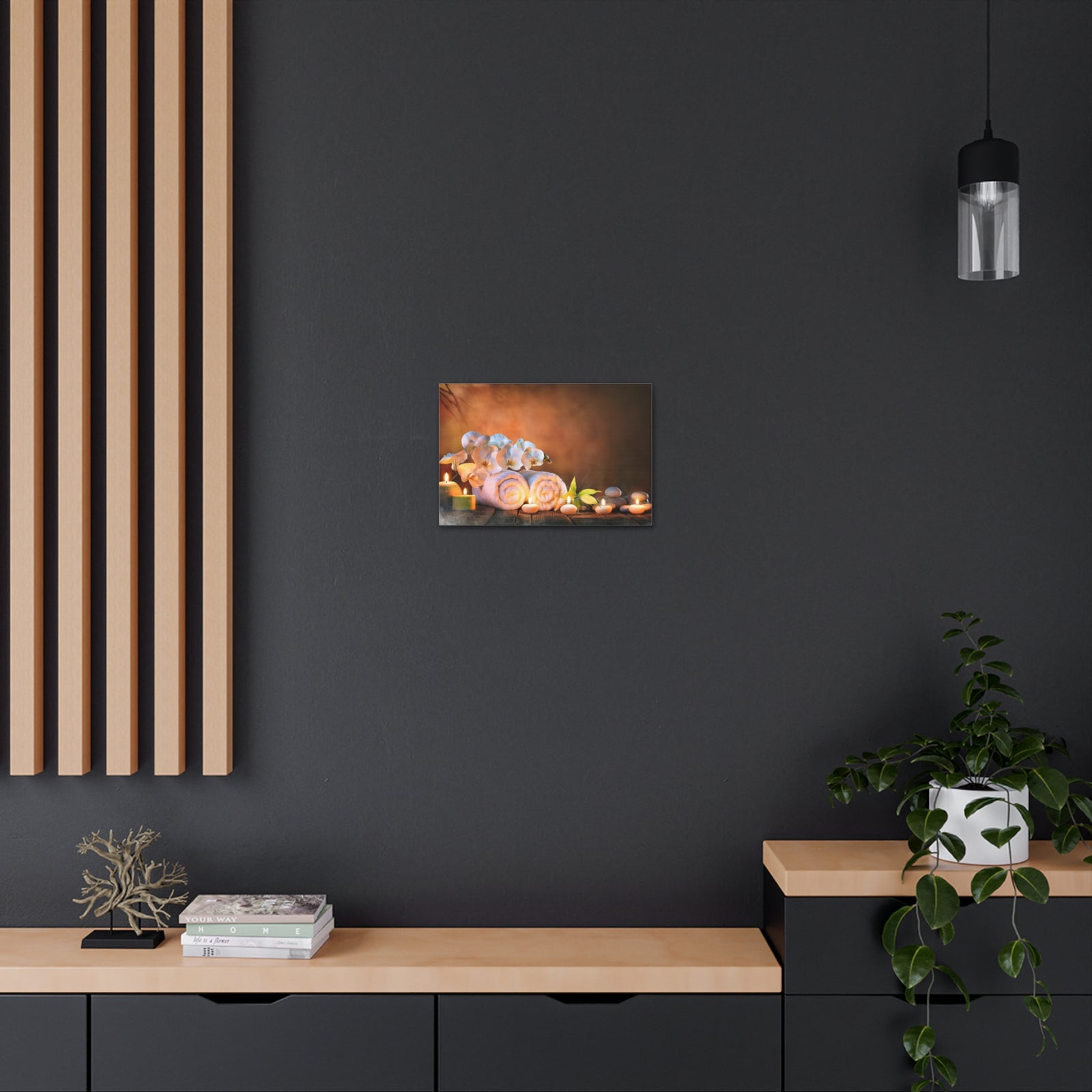 Candles and Orchid Forest Floral Nature Photography Canvas Wall Art for Home Decor Ready-to-Hang-Express Your Love Gifts