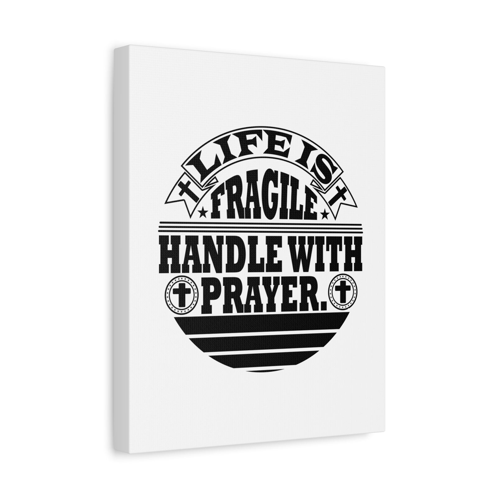 Scripture Canvas Handle With Prayer Psalm 39:4 Cross Christian Wall Art Bible Verse Print Ready to Hang-Express Your Love Gifts